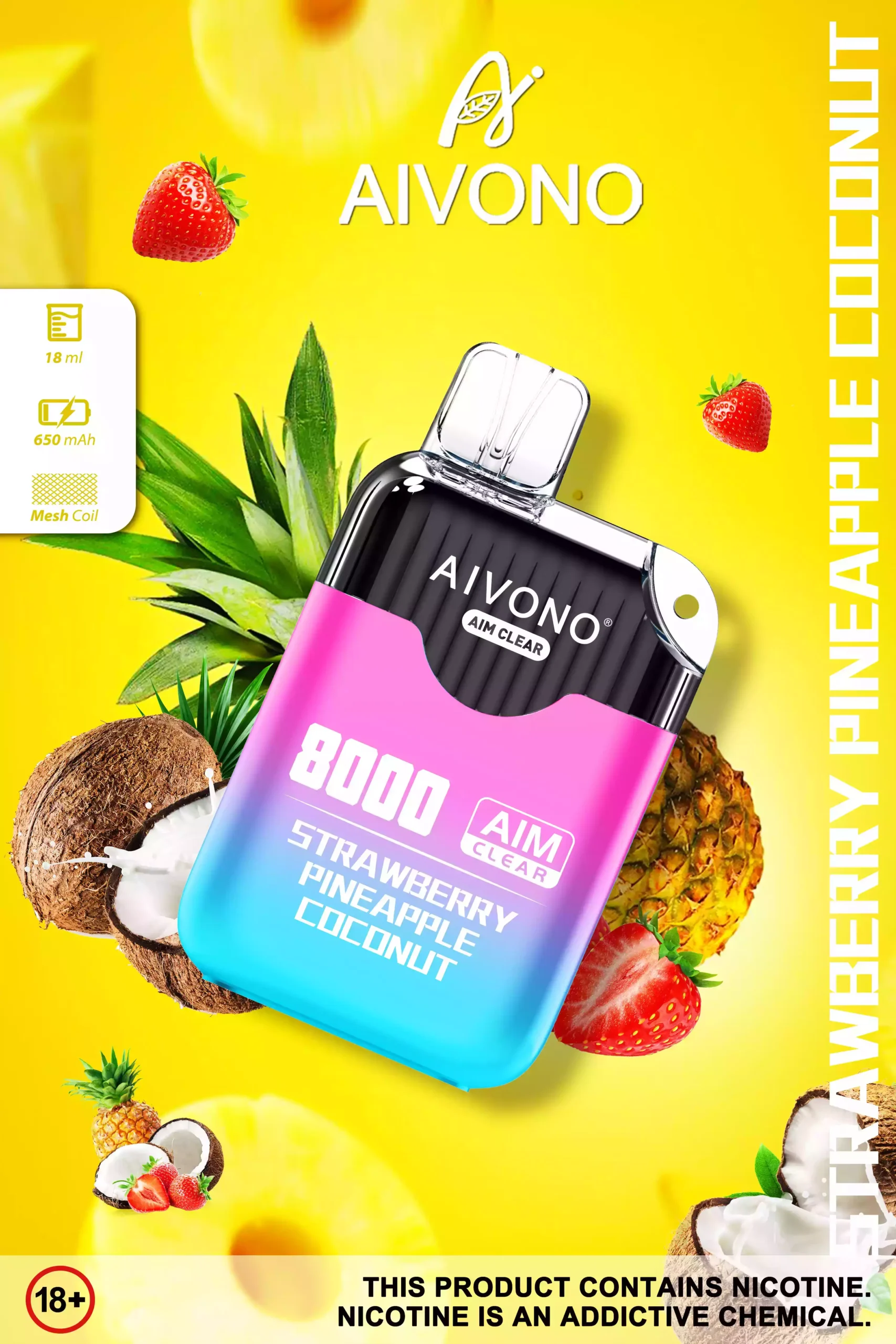 AIVONO AIM CLEAR 8000 Puffs Disposable Vape with 18ml Prefilled Liquid (2) AIVONO AIM CLEAR 8000 Puffs Disposable Vape with 18ml Prefilled Liquid (2)