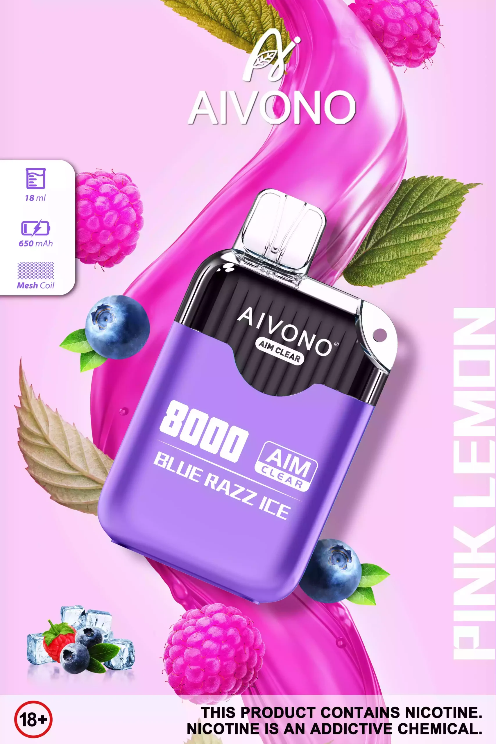 AIVONO AIM CLEAR 8000 Puffs Disposable Vape with 18ml Prefilled Liquid (9) AIVONO AIM CLEAR 8000 Puffs Disposable Vape with 18ml Prefilled Liquid (9)