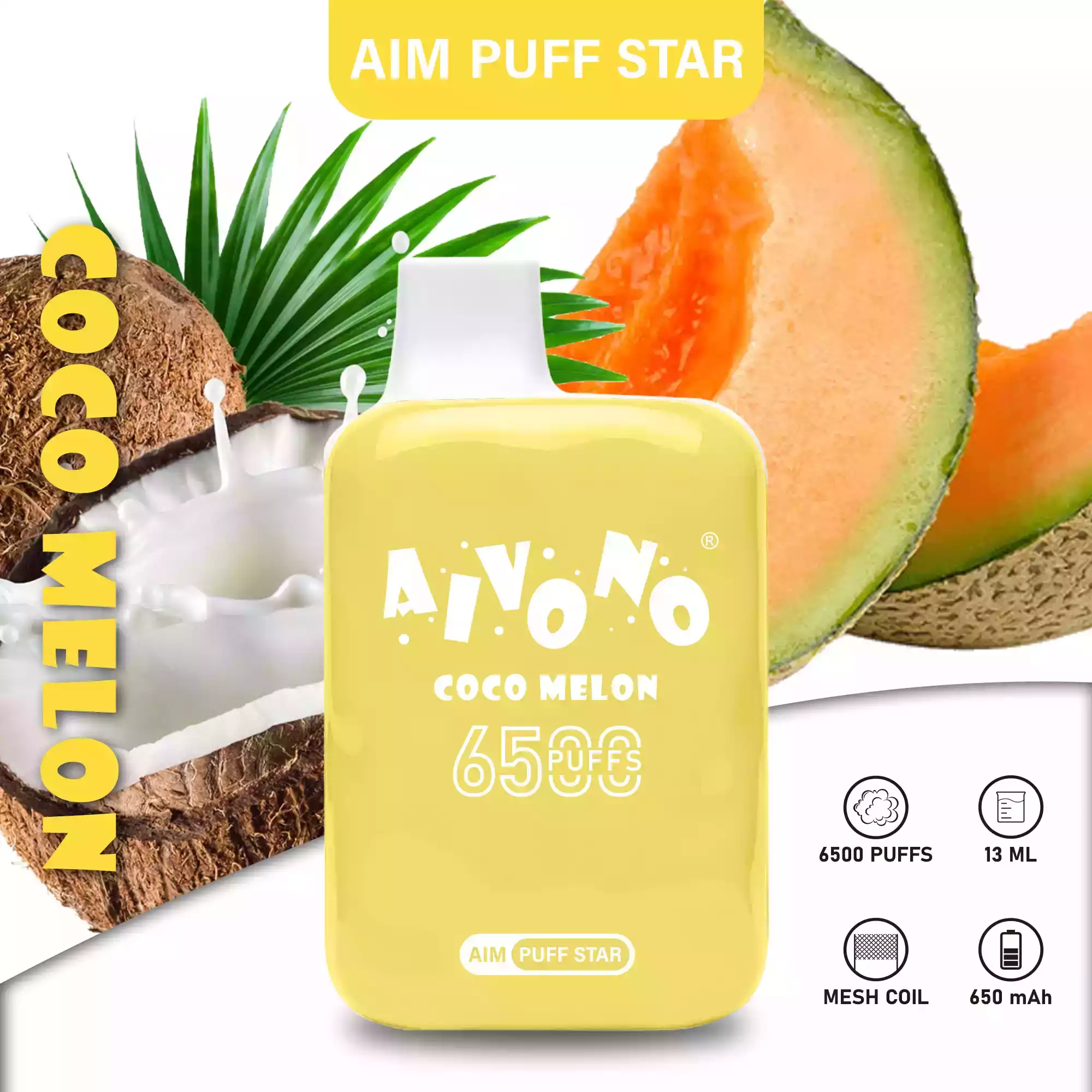 AIVONO AIM PUFFSTAR 6500 Puffs 0% 2% 5% Nicotine Disposable Vape Pen (10) (2) AIVONO AIM PUFFSTAR 6500 Puffs 0% 2% 5% Nicotine Disposable Vape Pen (10) (2)