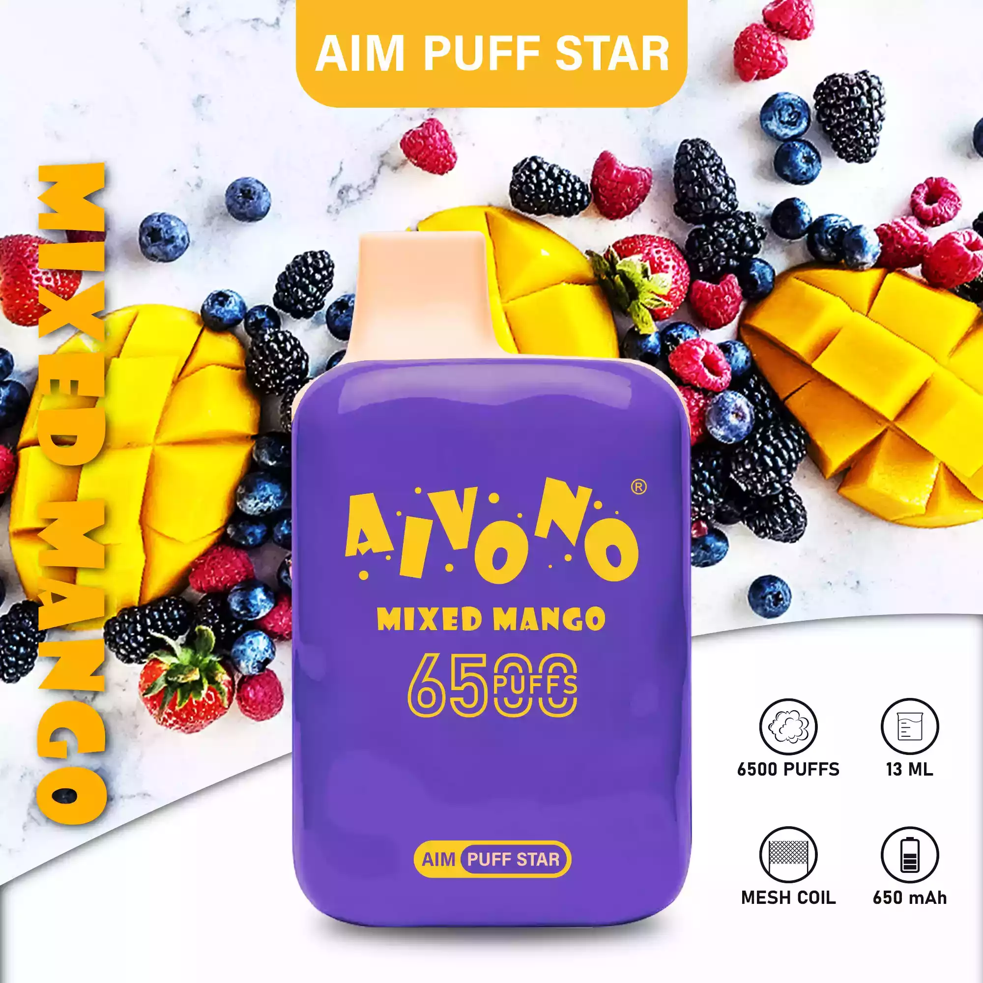 AIVONO AIM PUFFSTAR 6500 Puffs 0% 2% 5% Nicotine Disposable Vape Pen (9) (2) AIVONO AIM PUFFSTAR 6500 Puffs 0% 2% 5% Nicotine Disposable Vape Pen (9) (2)