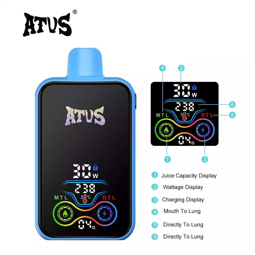 ATVS 25000 Puffs Disposable Vape with Mesh Coil and 20ml Prefilled Liquid (12) ATVS 25000 Puffs Disposable Vape with Mesh Coil and 20ml Prefilled Liquid (12)