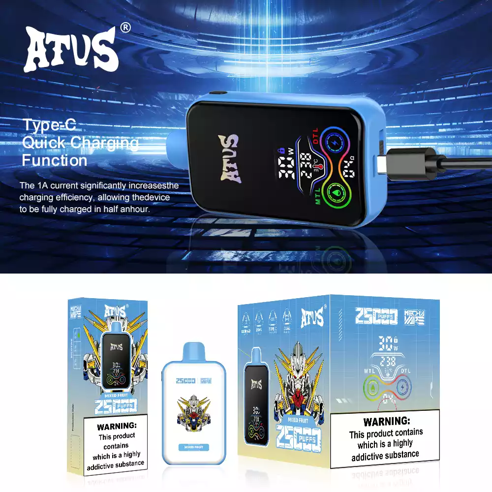ATVS 25000 Puffs Disposable Vape with Mesh Coil and 20ml Prefilled Liquid (21) ATVS 25000 Puffs Disposable Vape with Mesh Coil and 20ml Prefilled Liquid (21)