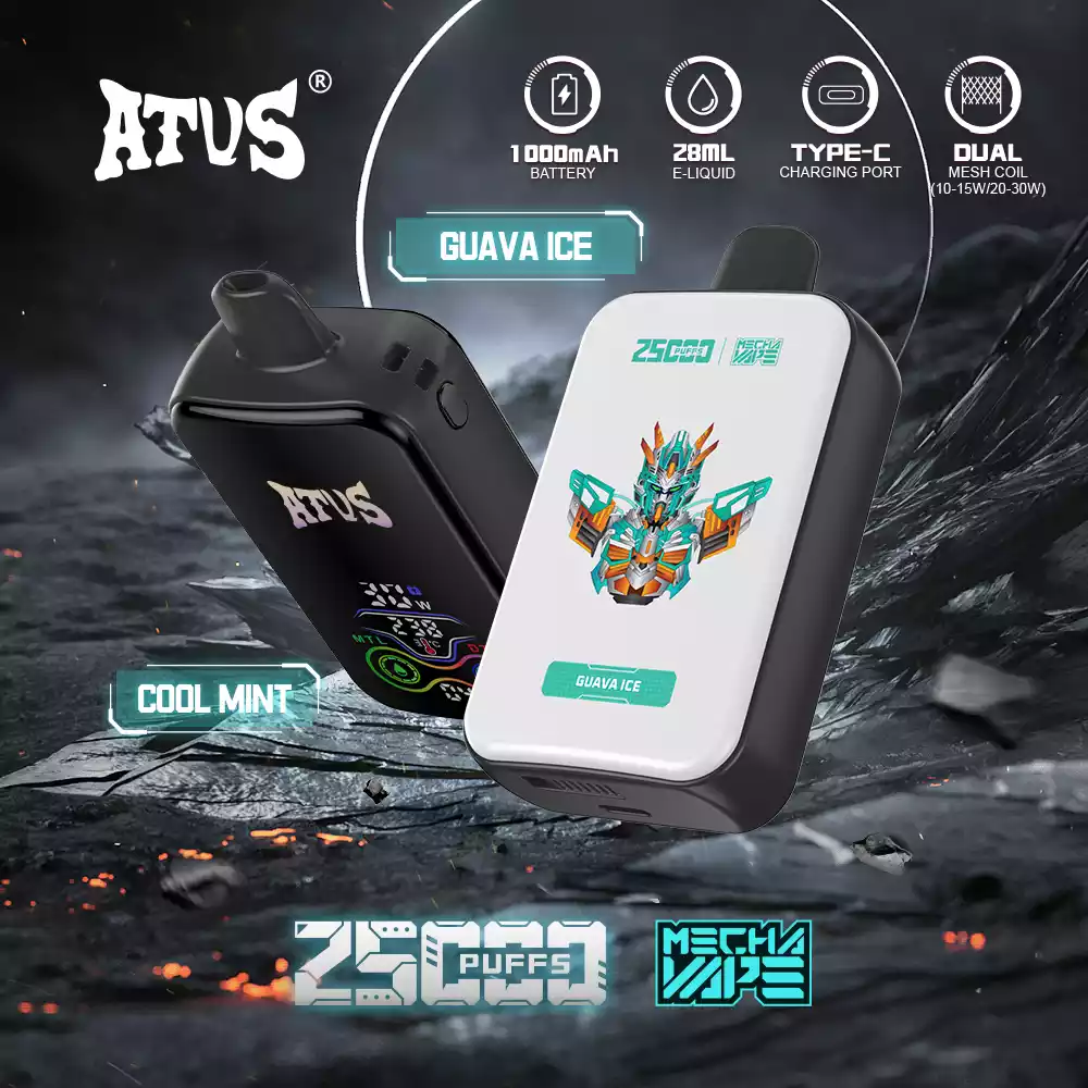 ATVS 25000 Puffs Disposable Vape with Mesh Coil and 20ml Prefilled Liquid (3) ATVS 25000 Puffs Disposable Vape with Mesh Coil and 20ml Prefilled Liquid (3)