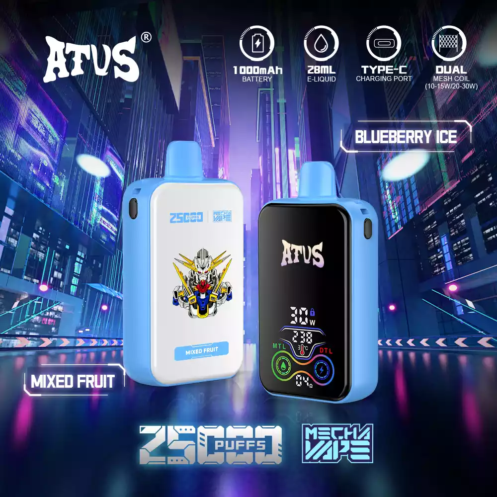 ATVS 25000 Puffs Disposable Vape with Mesh Coil and 20ml Prefilled Liquid (8) ATVS 25000 Puffs Disposable Vape with Mesh Coil and 20ml Prefilled Liquid (8)