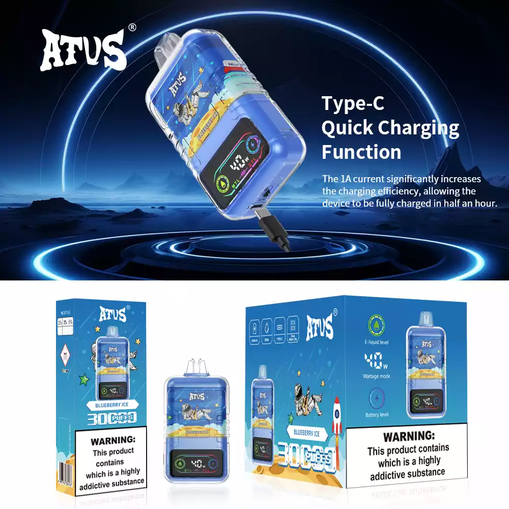 ATVS 30000 Puffs 2% 5% Nicotine New LED Display Vape Electronic Cigarette Pod (15) ATVS 30000 Puffs 2% 5% Nicotine New LED Display Vape Electronic Cigarette Pod (15)