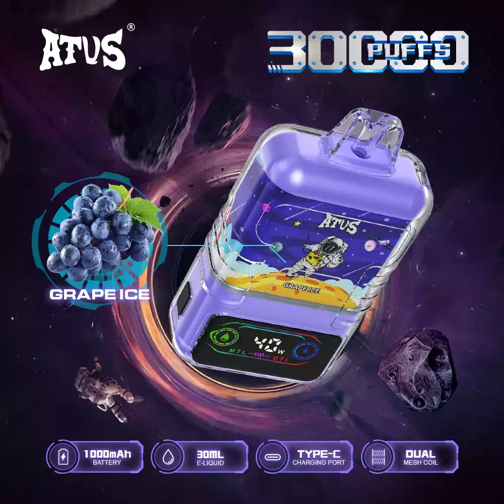 ATVS 30000 Puffs 2% 5% Nicotine New LED Display Vape Electronic Cigarette Pod (3) ATVS 30000 Puffs 2% 5% Nicotine New LED Display Vape Electronic Cigarette Pod (3)