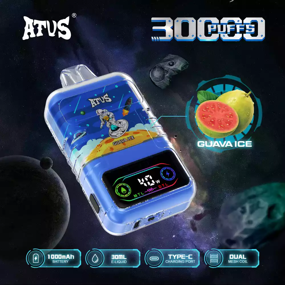 ATVS 30000 Puffs 2% 5% Nicotine New LED Display Vape Electronic Cigarette Pod (5) ATVS 30000 Puffs 2% 5% Nicotine New LED Display Vape Electronic Cigarette Pod (5)
