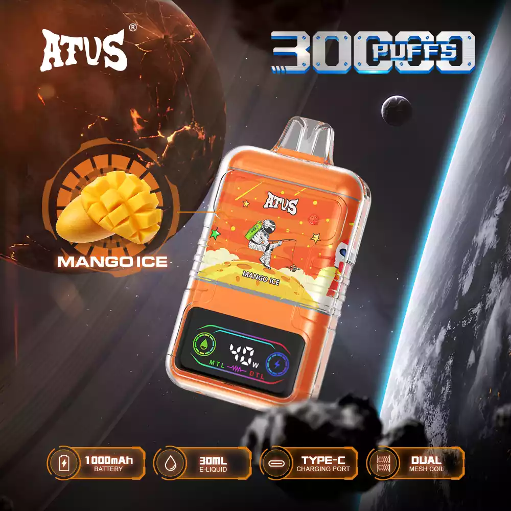 ATVS 30000 Puffs 2% 5% Nicotine New LED Display Vape Electronic Cigarette Pod (6) ATVS 30000 Puffs 2% 5% Nicotine New LED Display Vape Electronic Cigarette Pod (6)
