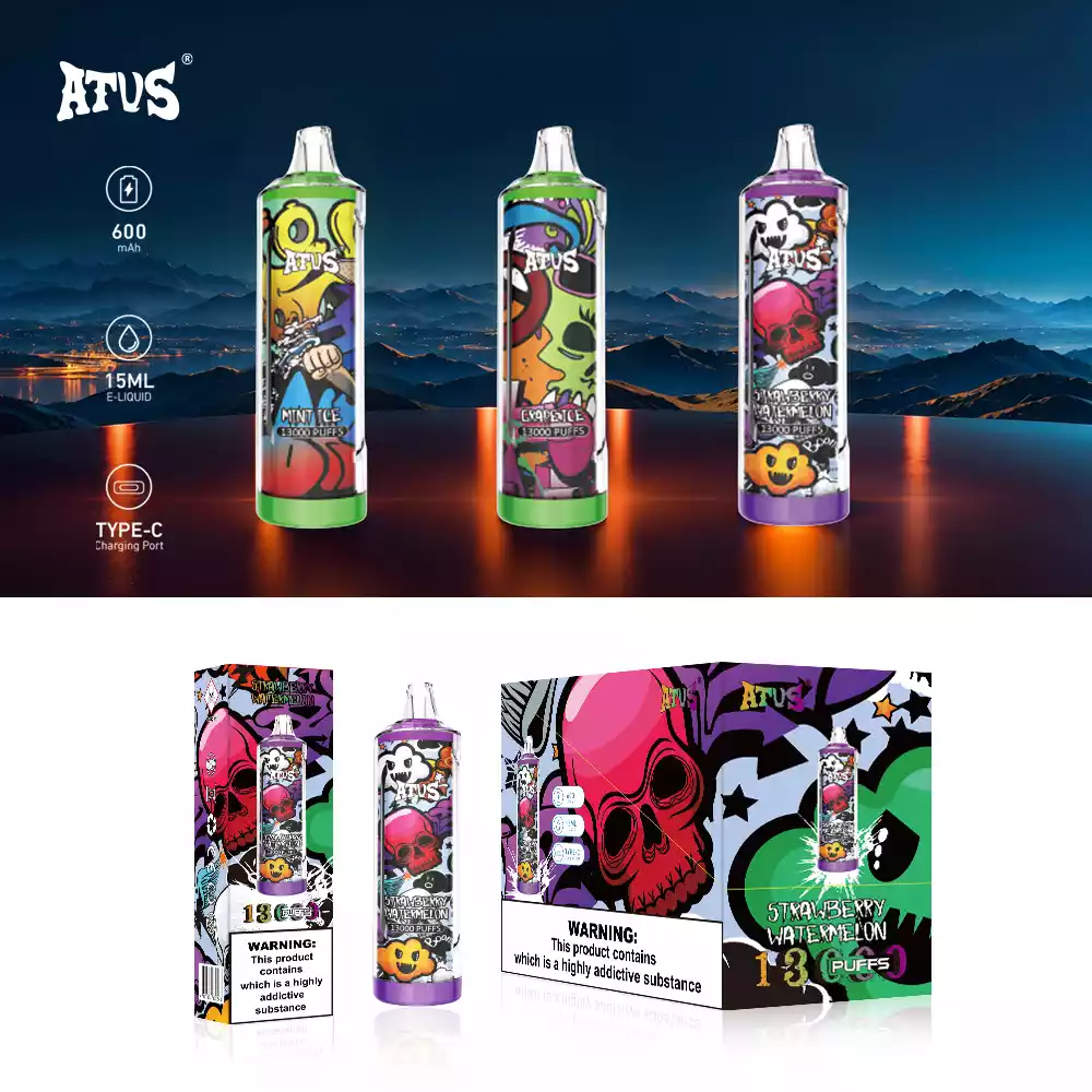 ATVS Disposable 13000 Puffs 2% 5% Nicotine New LED Display Vape Electronic Cigarette Pod (30) ATVS Disposable 13000 Puffs 2% 5% Nicotine New LED Display Vape Electronic Cigarette Pod (30)