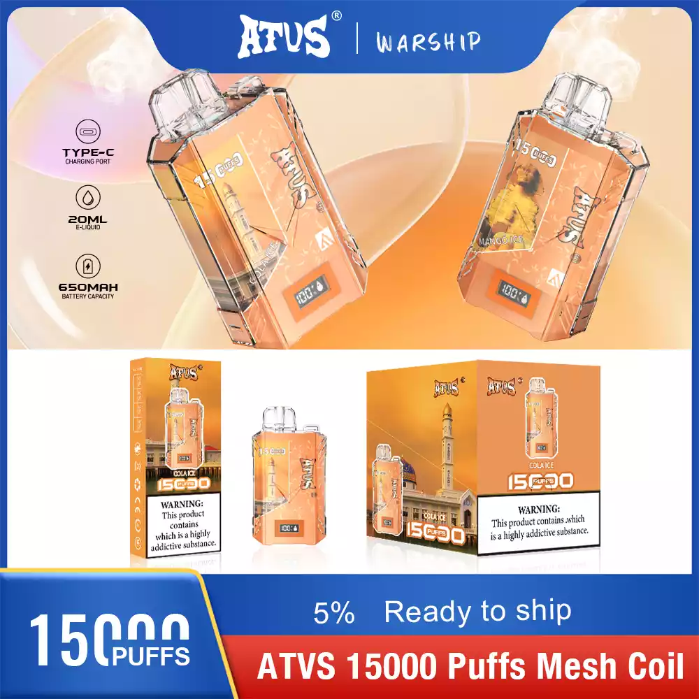 ATVS Disposable 15000 Puffs 2% 5% Nicotine New LED Display Vape Electronic Cigarette Pod (13) ATVS Disposable 15000 Puffs 2% 5% Nicotine New LED Display Vape Electronic Cigarette Pod (13)