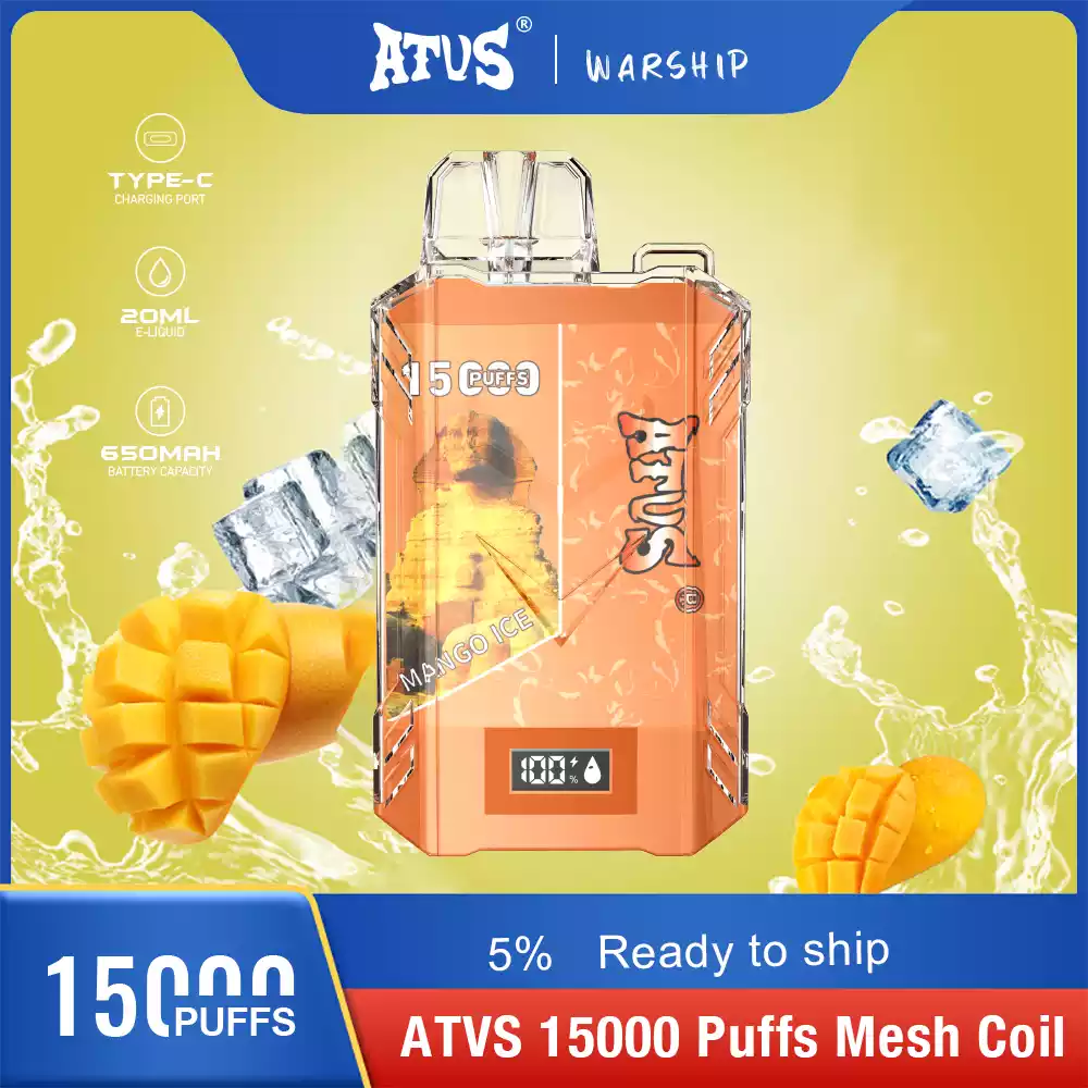 ATVS Disposable 15000 Puffs 2% 5% Nicotine New LED Display Vape Electronic Cigarette Pod (21) ATVS Disposable 15000 Puffs 2% 5% Nicotine New LED Display Vape Electronic Cigarette Pod (21)