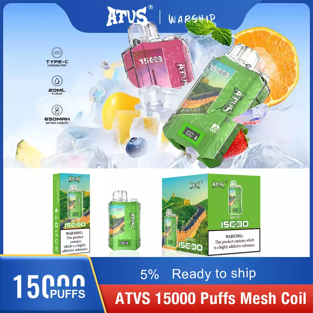 ATVS Disposable 15000 Puffs 2% 5% Nicotine New LED Display Vape Electronic Cigarette Pod (22) ATVS Disposable 15000 Puffs 2% 5% Nicotine New LED Display Vape Electronic Cigarette Pod (22)