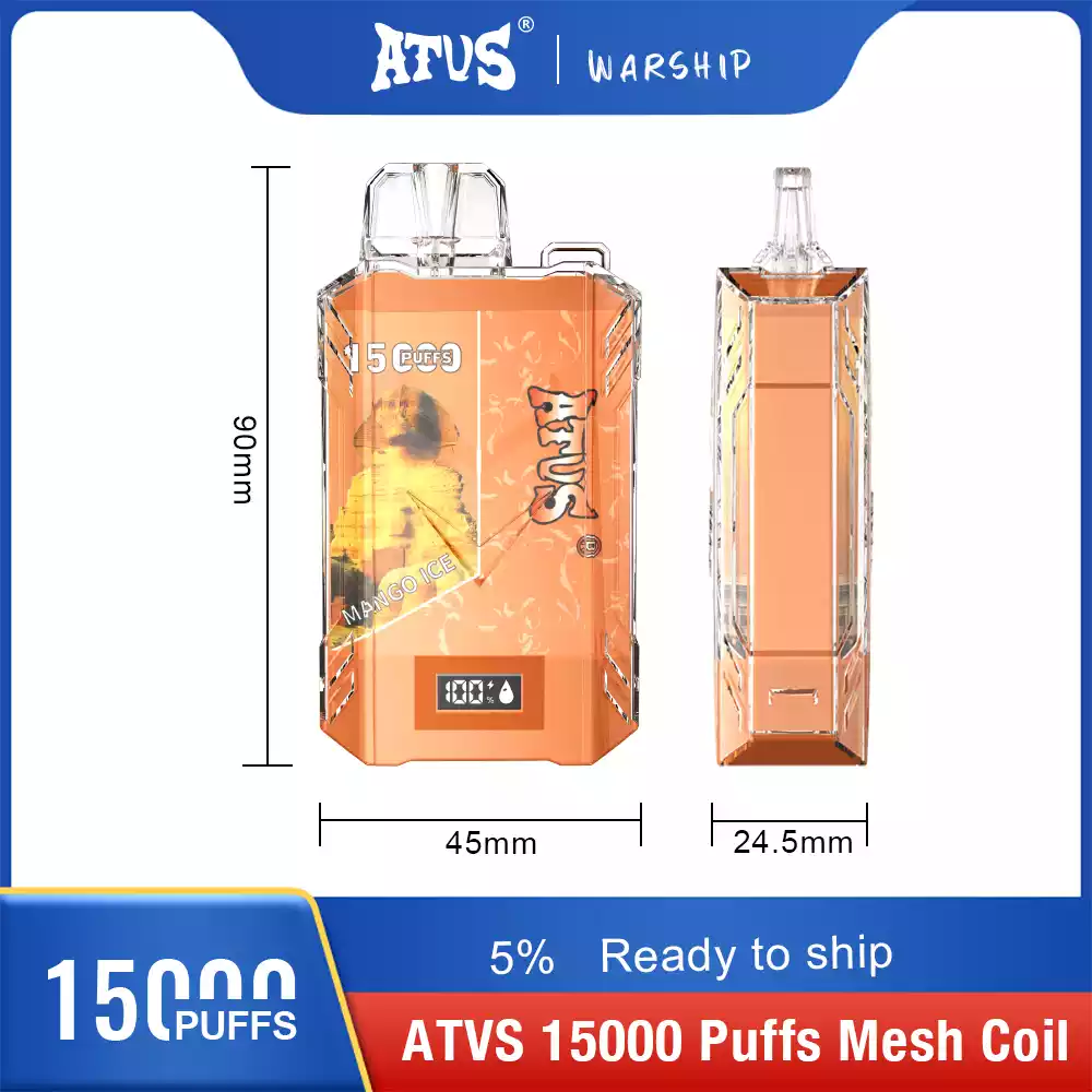 ATVS Disposable 15000 Puffs 2% 5% Nicotine New LED Display Vape Electronic Cigarette Pod (6) ATVS Disposable 15000 Puffs 2% 5% Nicotine New LED Display Vape Electronic Cigarette Pod (6)