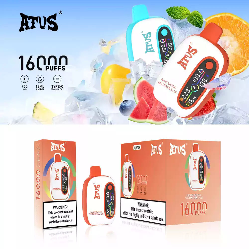 ATVS Disposable 16000 Puffs 2% 5% Nicotine New LED Display Vape Electronic Cigarette Pod (16) ATVS Disposable 16000 Puffs 2% 5% Nicotine New LED Display Vape Electronic Cigarette Pod (16)