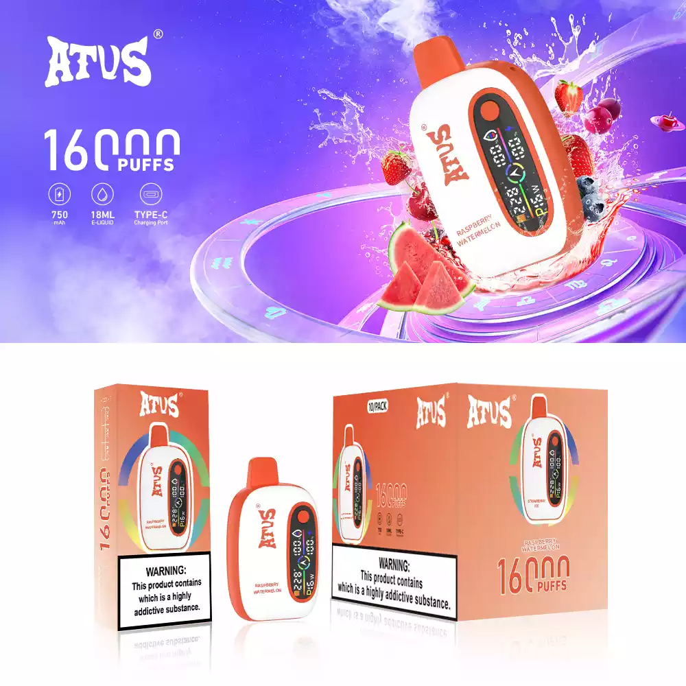 ATVS Disposable 16000 Puffs 2% 5% Nicotine New LED Display Vape Electronic Cigarette Pod (6) ATVS Disposable 16000 Puffs 2% 5% Nicotine New LED Display Vape Electronic Cigarette Pod (6)