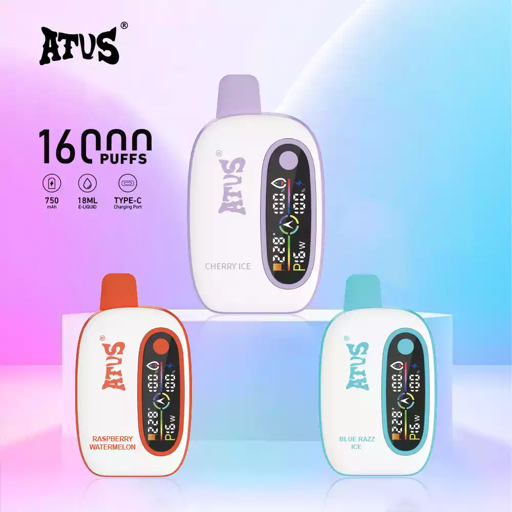 ATVS Disposable 16000 Puffs 2% 5% Nicotine New LED Display Vape Electronic Cigarette Pod (7) ATVS Disposable 16000 Puffs 2% 5% Nicotine New LED Display Vape Electronic Cigarette Pod (7)