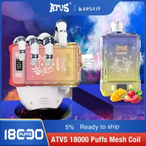 ATVS Disposable 18000 Puffs 2% 5% Nicotine New LED Display Vape Electronic Cigarette Pod