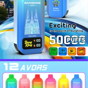 BANG KING 50000 Puffs CITY BK5 CT Disposable Vape with Mesh Coil LCD Display