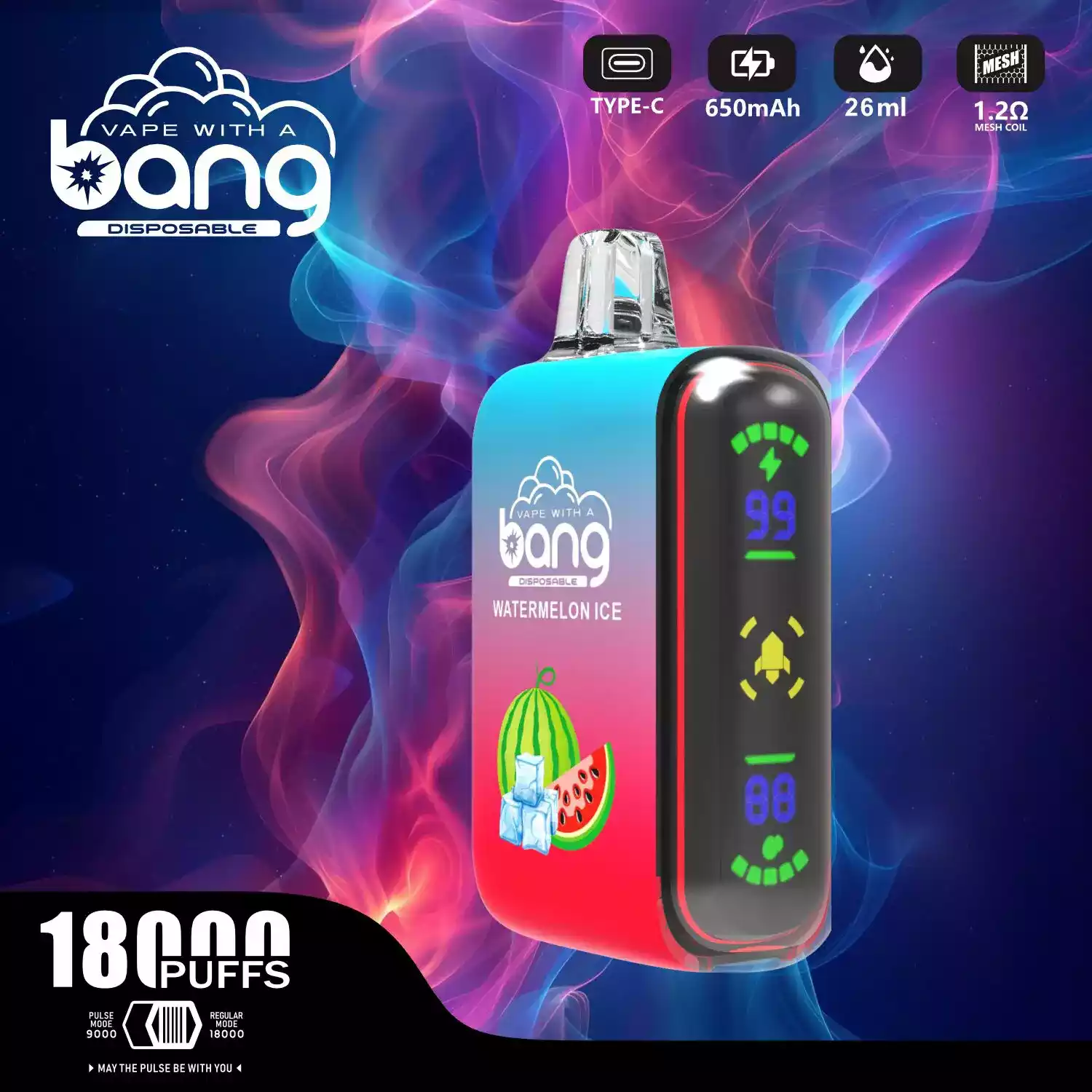 Bang 18000 Puffs 0% 2% 3% 5% Nicotine Double Taste LCD Display Disposable Vape (1) Bang 18000 Puffs 0% 2% 3% 5% Nicotine Double Taste LCD Display Disposable Vape (1)