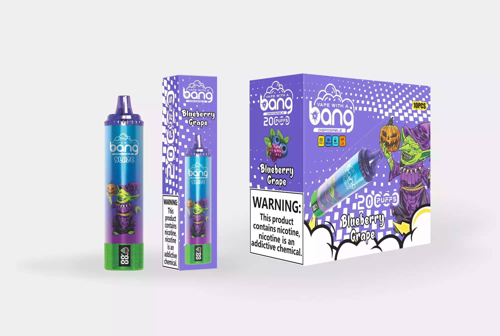 Bang 20000 Puffs 0% 2% 3% 5% Nicotine New LED Display Vape Electronic Cigarette Pod (1) Bang 20000 Puffs 0% 2% 3% 5% Nicotine New LED Display Vape Electronic Cigarette Pod (1)