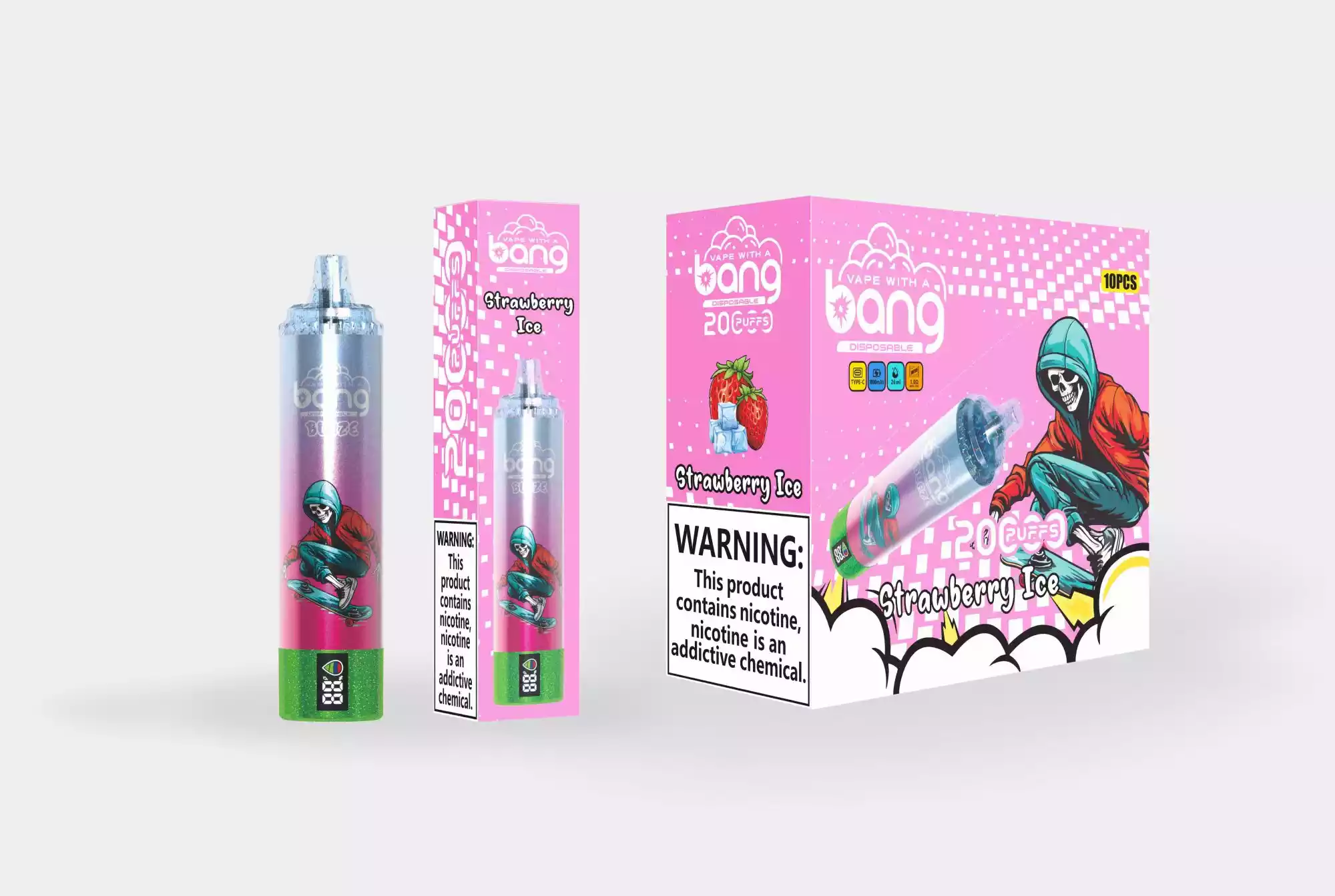 Bang 20000 Puffs 0% 2% 3% 5% Nicotine New LED Display Vape Electronic Cigarette Pod (18) Bang 20000 Puffs 0% 2% 3% 5% Nicotine New LED Display Vape Electronic Cigarette Pod (18)