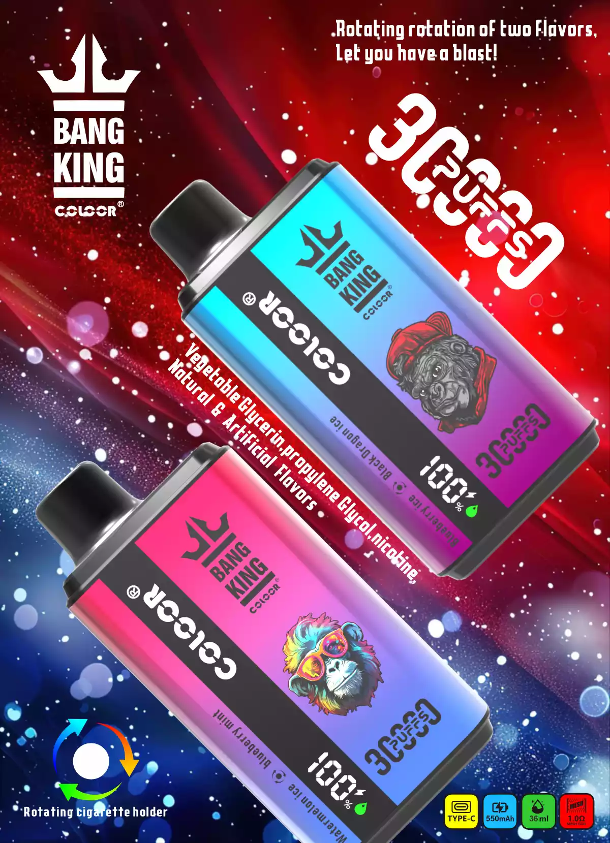 Bang 30000 Puffs 0% 2% 3% 5% Nicotine New LED Display Vape Electronic Cigarette Pod (5) Bang 30000 Puffs 0% 2% 3% 5% Nicotine New LED Display Vape Electronic Cigarette Pod (5)