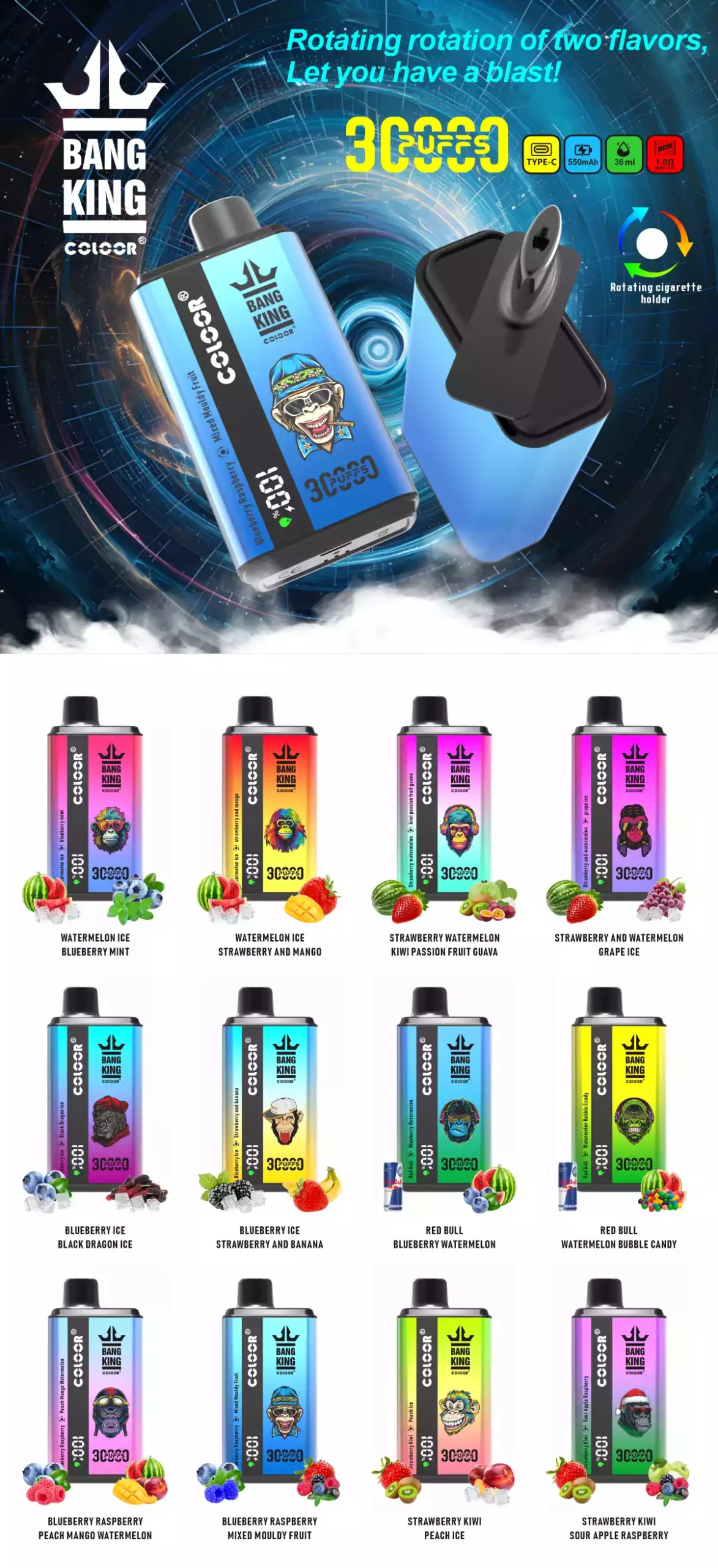 Bang 30000 Puffs 0% 2% 3% 5% Nicotine New LED Display Vape Electronic Cigarette Pod (8) Bang 30000 Puffs 0% 2% 3% 5% Nicotine New LED Display Vape Electronic Cigarette Pod (8)