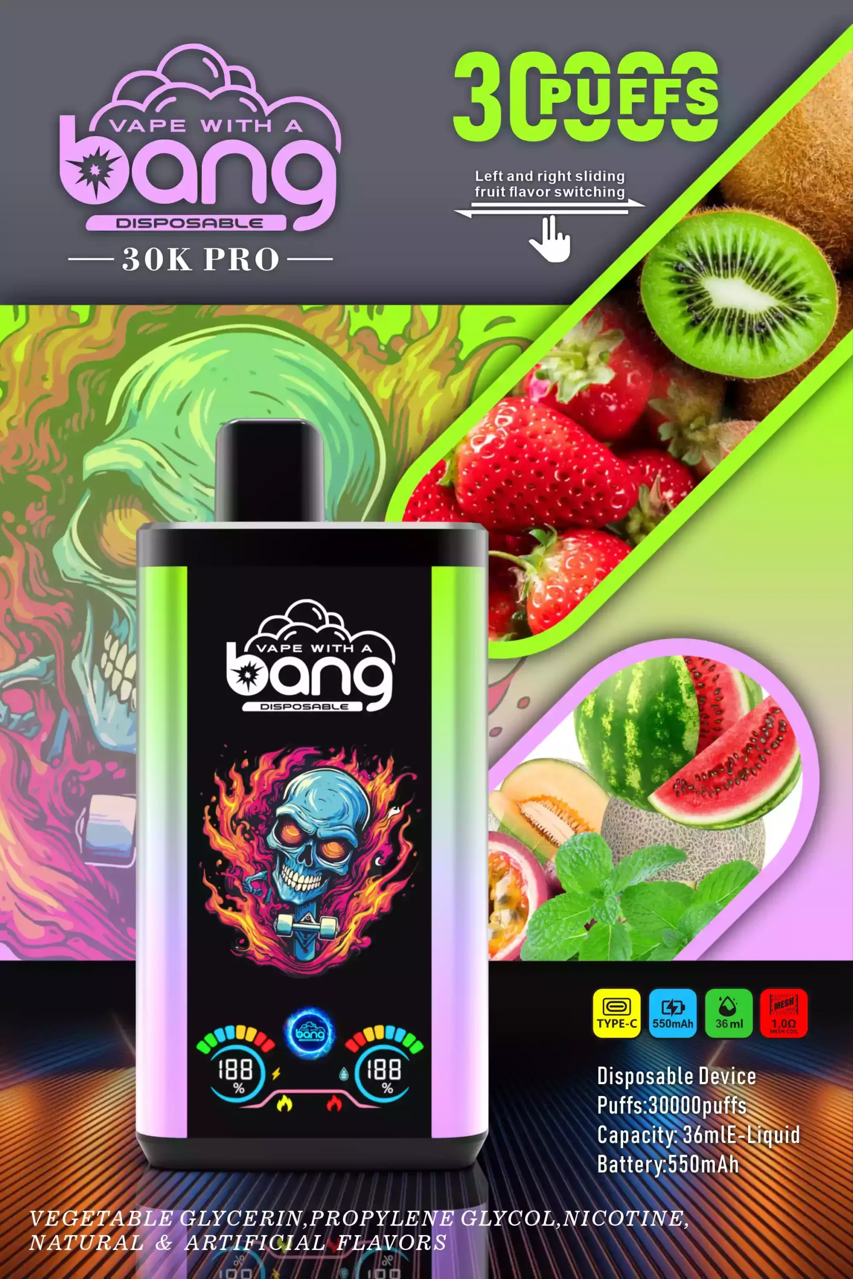 Bang 30000 Puffs Single-Use Vape Rechargeable Battery & LED Display for Ultimate Vaping (1) Bang 30000 Puffs Single-Use Vape Rechargeable Battery & LED Display for Ultimate Vaping (1)