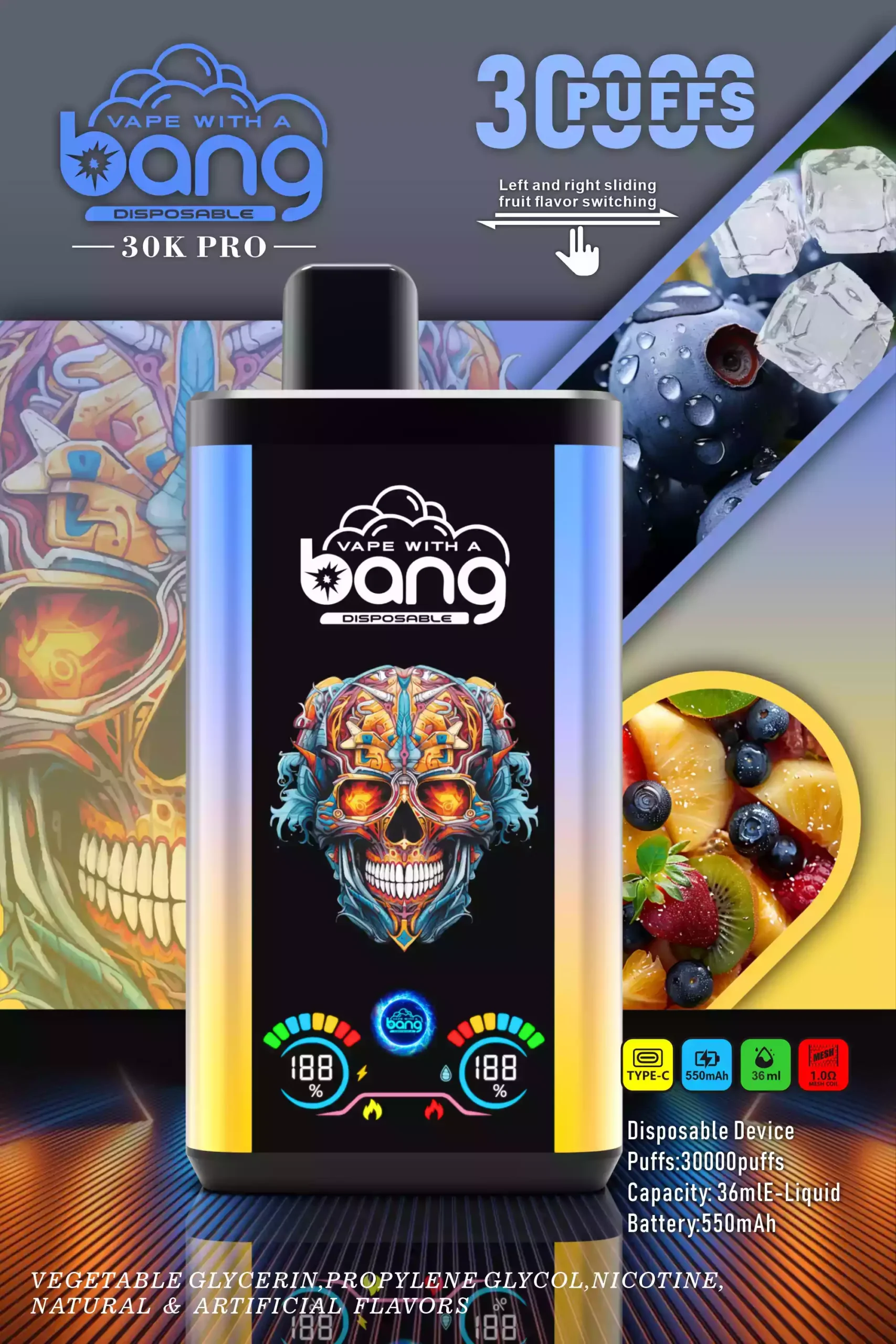 Bang 30000 Puffs Single-Use Vape Rechargeable Battery & LED Display for Ultimate Vaping (15) Bang 30000 Puffs Single-Use Vape Rechargeable Battery & LED Display for Ultimate Vaping (15)