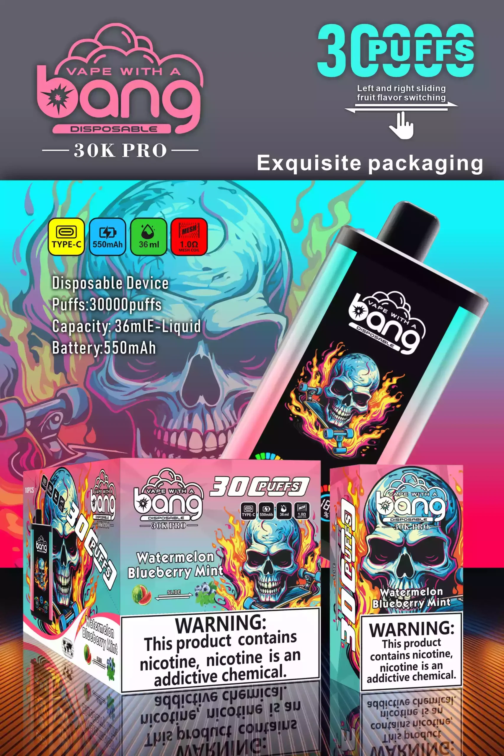 Bang 30000 Puffs Single-Use Vape Rechargeable Battery & LED Display for Ultimate Vaping (17) Bang 30000 Puffs Single-Use Vape Rechargeable Battery & LED Display for Ultimate Vaping (17)