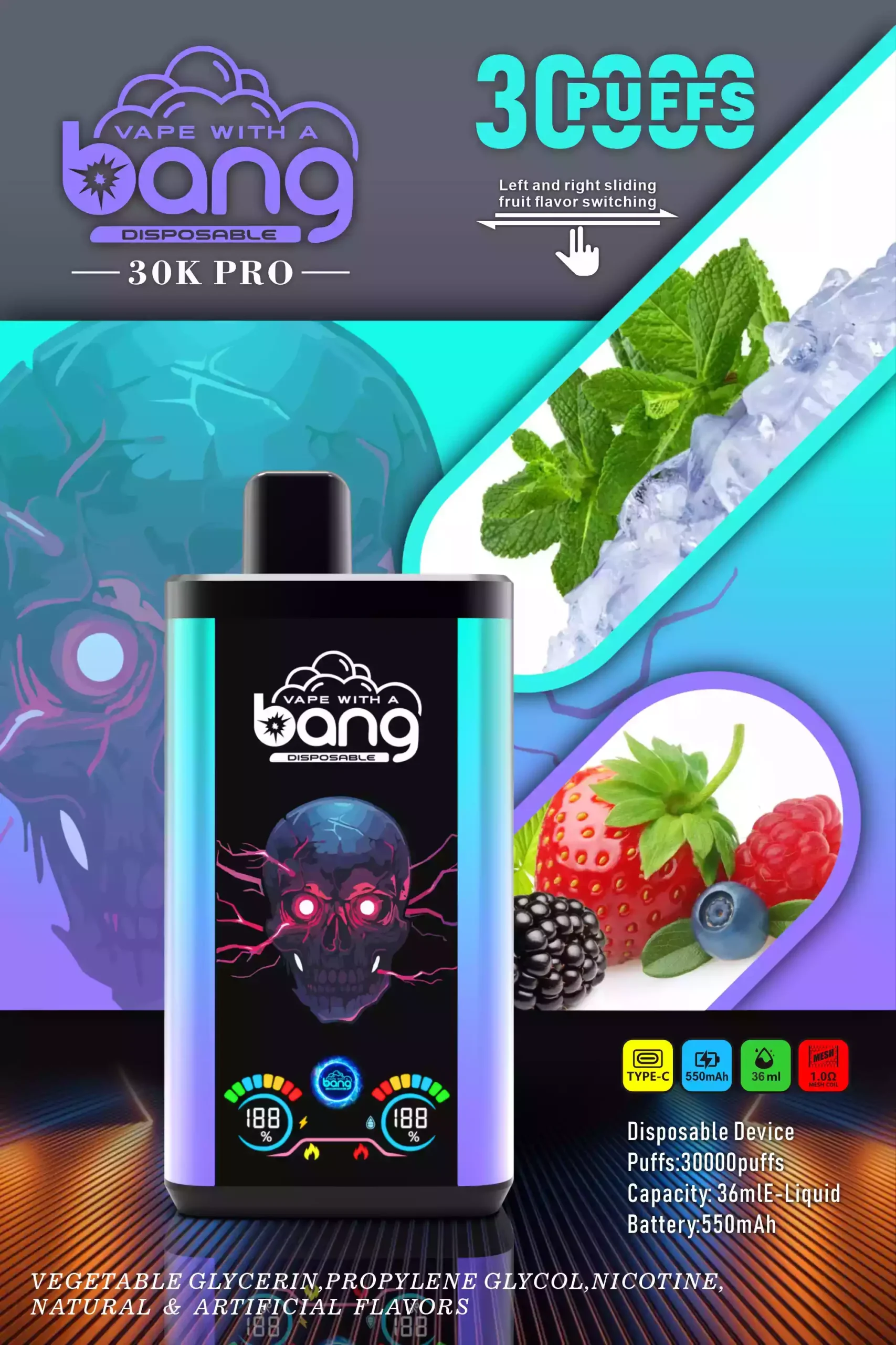 Bang 30000 Puffs Single-Use Vape Rechargeable Battery & LED Display for Ultimate Vaping (2) Bang 30000 Puffs Single-Use Vape Rechargeable Battery & LED Display for Ultimate Vaping (2)