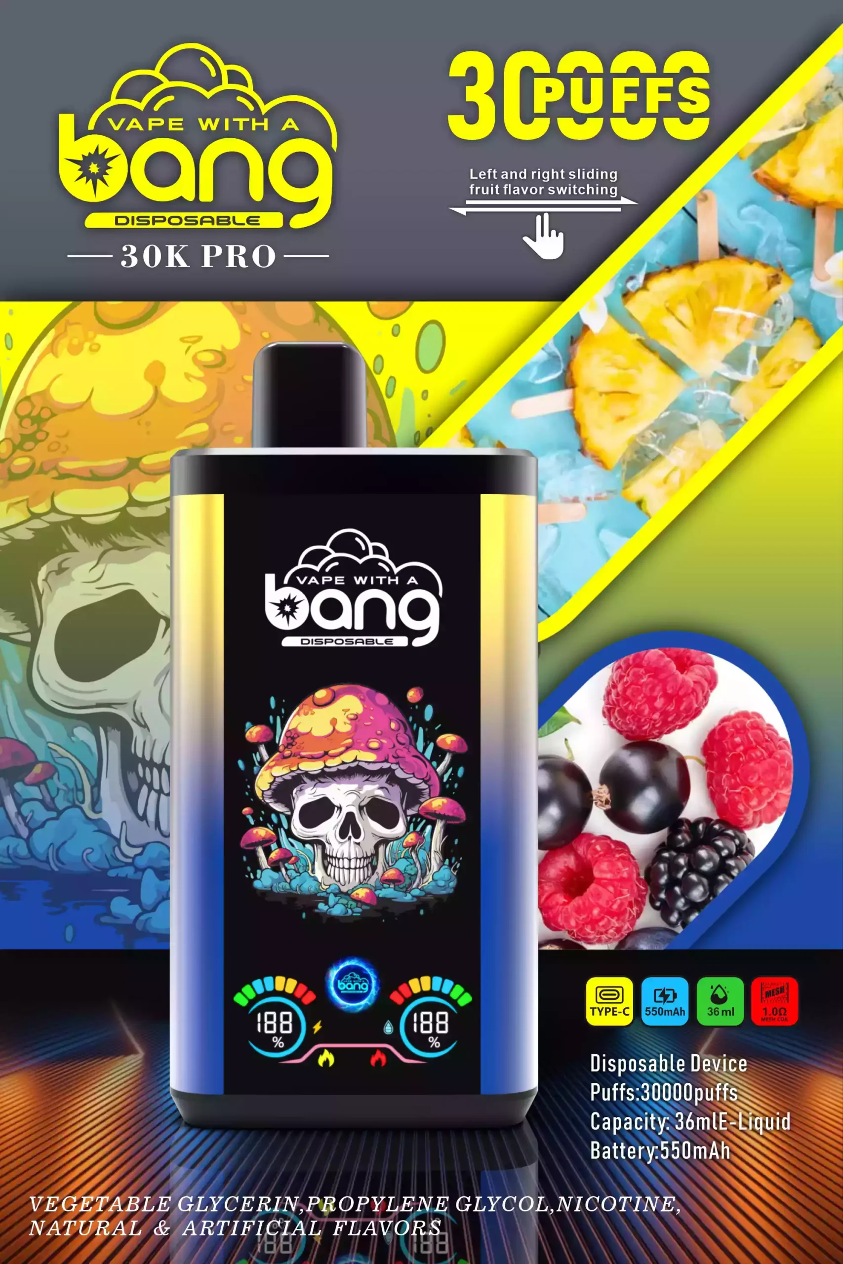 Bang 30000 Puffs Single-Use Vape Rechargeable Battery & LED Display for Ultimate Vaping (4) Bang 30000 Puffs Single-Use Vape Rechargeable Battery & LED Display for Ultimate Vaping (4)