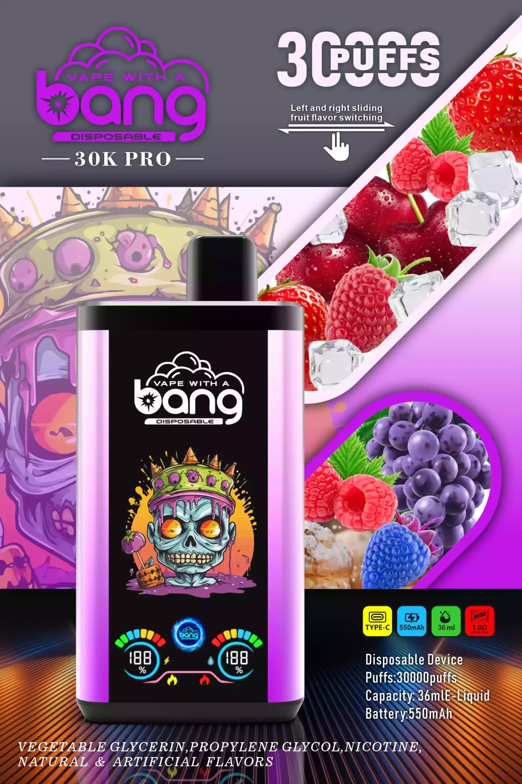 Bang 30000 Puffs Single-Use Vape Rechargeable Battery & LED Display for Ultimate Vaping (5) Bang 30000 Puffs Single-Use Vape Rechargeable Battery & LED Display for Ultimate Vaping (5)