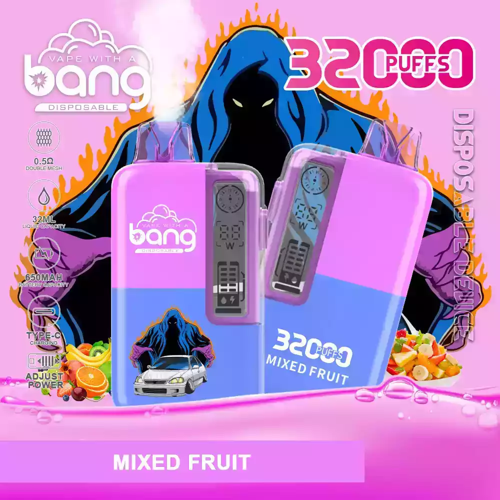 Bang 32000 Puffs E-Cigarrillo desechable 0% 2% 3% 5% Nicotina Flujo de aire ajustable y carga Tipo-C (12) Bang 32000 Puffs E-Cigarrillo desechable 0% 2% 3% 5% Nicotina Flujo de aire ajustable y carga Tipo-C (12)