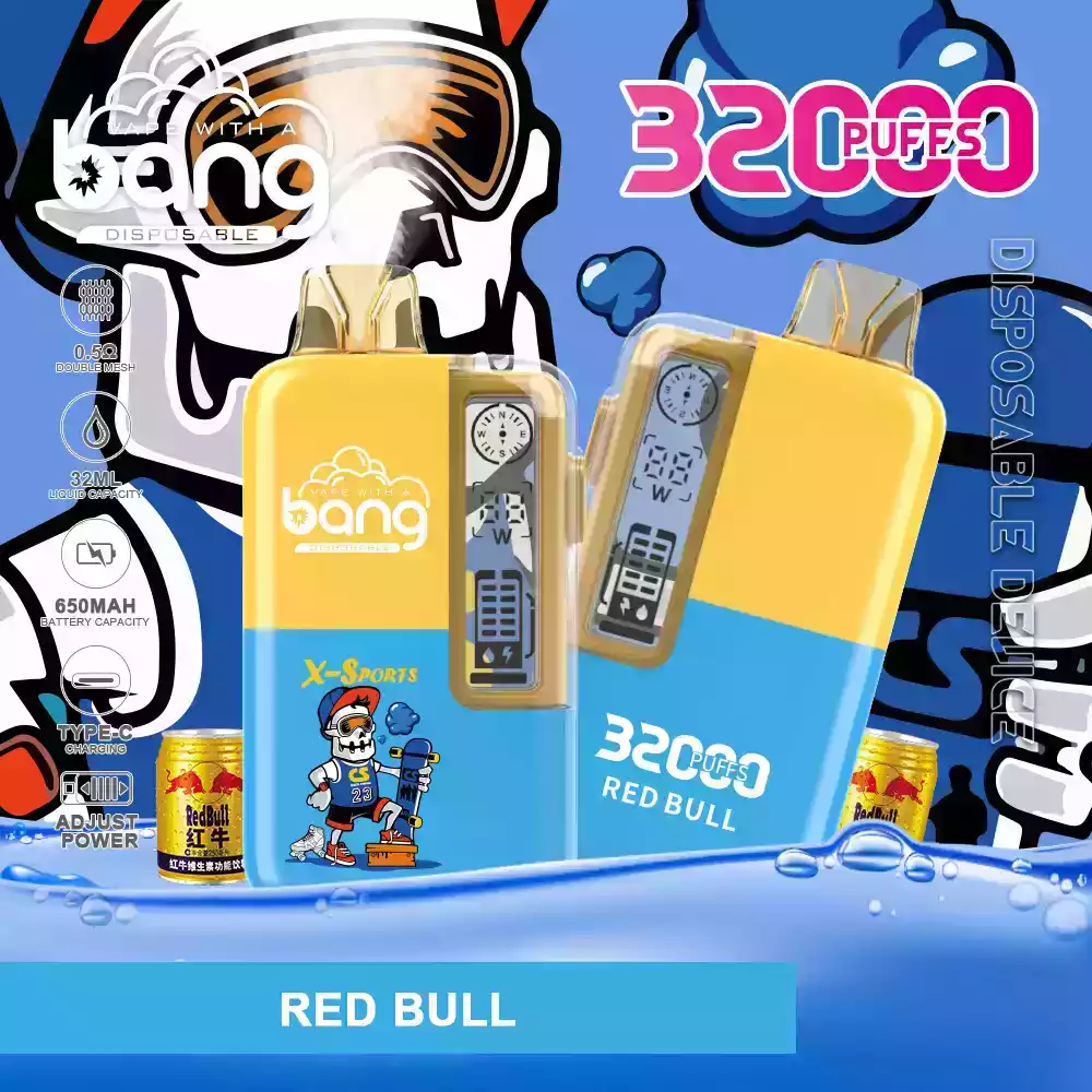 Bang 32000 Puffs E-Cigarrillo desechable 0% 2% 3% 5% Nicotina Flujo de aire ajustable y carga Type-C (7) Bang 32000 Puffs E-Cigarrillo desechable 0% 2% 3% 5% Nicotina Flujo de aire ajustable y carga Type-C (7)