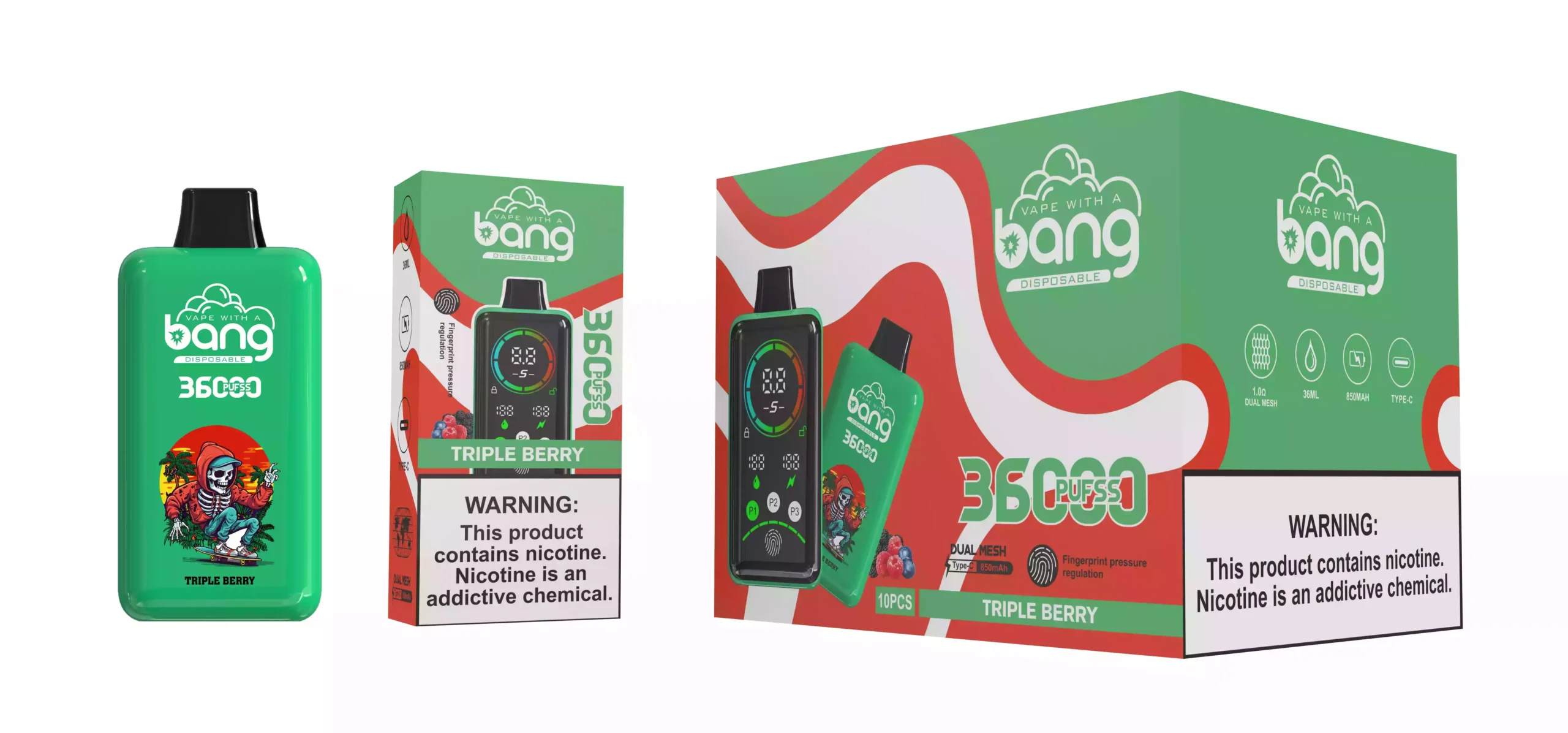 Bang 36000 Puffs One-Time-Use Vape High-Capacity Battery & LED Display for Smooth Vapor (10) Bang 36000 Puffs One-Time-Use Vape High-Capacity Battery & LED Display for Smooth Vapor (10)