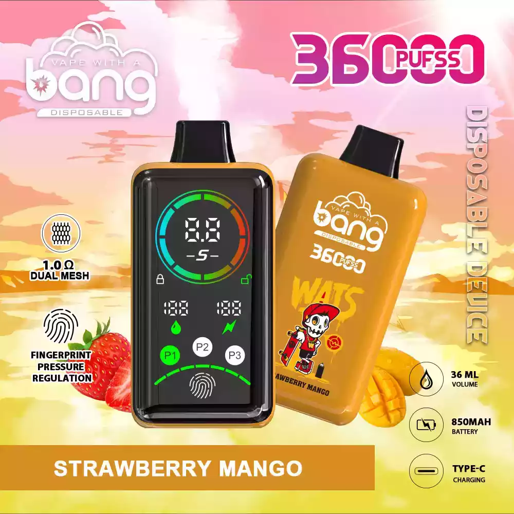 Bang 36000 Puffs One-Time-Use Vape High-Capacity Battery & LED Display for Smooth Vapor (2) Bang 36000 Puffs One-Time-Use Vape High-Capacity Battery & LED Display for Smooth Vapor (2)