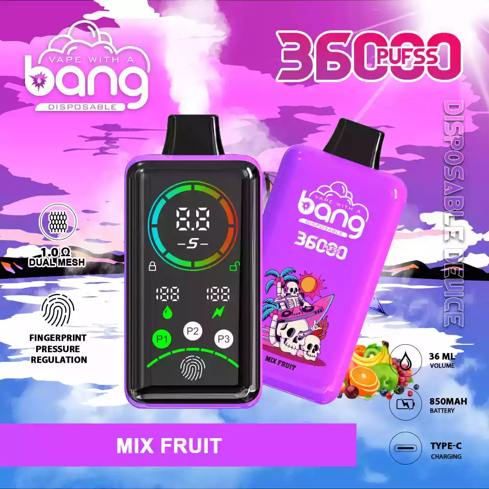 Bang 36000 Puffs One-Time-Use Vape High-Capacity Battery & LED Display for Smooth Vapor (7) Bang 36000 Puffs One-Time-Use Vape High-Capacity Battery & LED Display for Smooth Vapor (7)