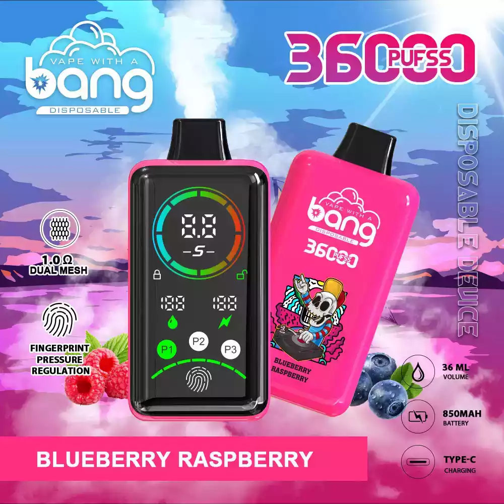 Bang 36000 Puffs One-Time-Use Vape High-Capacity Battery & LED Display for Smooth Vapor (8) Bang 36000 Puffs One-Time-Use Vape High-Capacity Battery & LED Display for Smooth Vapor (8)