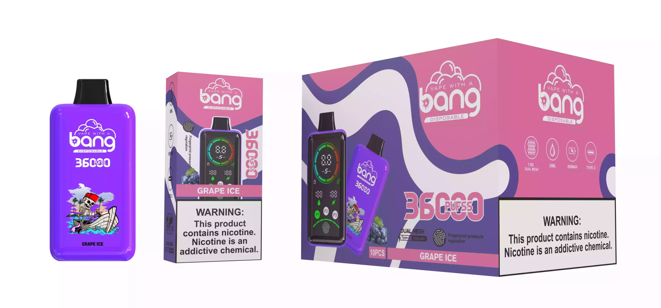 Bang 36000 Puffs One-Time-Use Vape High-Capacity Battery & LED Display for Smooth Vapor (9) Bang 36000 Puffs One-Time-Use Vape High-Capacity Battery & LED Display for Smooth Vapor (9)