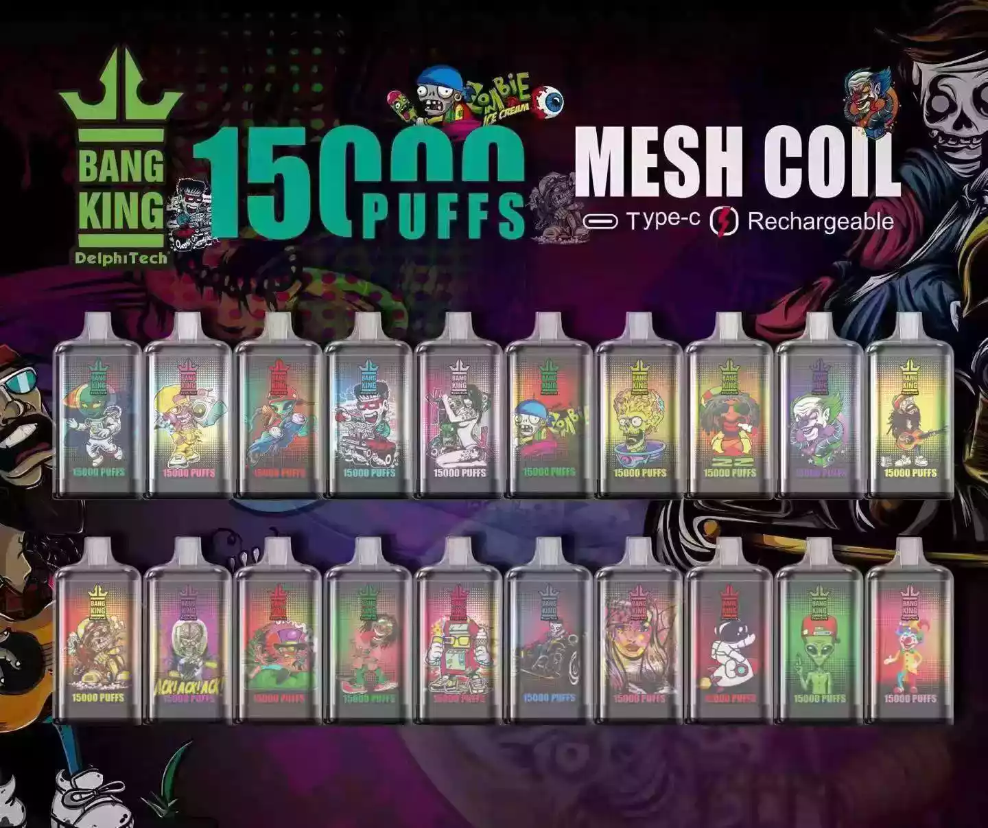 Bang KING 15000 Puffs Vape Desechable 25ml Líquido Prellenado 0% 2% 3% 5% Nicotina (19) - 副本 Bang KING 15000 Puffs Vape Desechable 25ml Líquido Prellenado 0% 2% 3% 5% Nicotina (19) - 副本