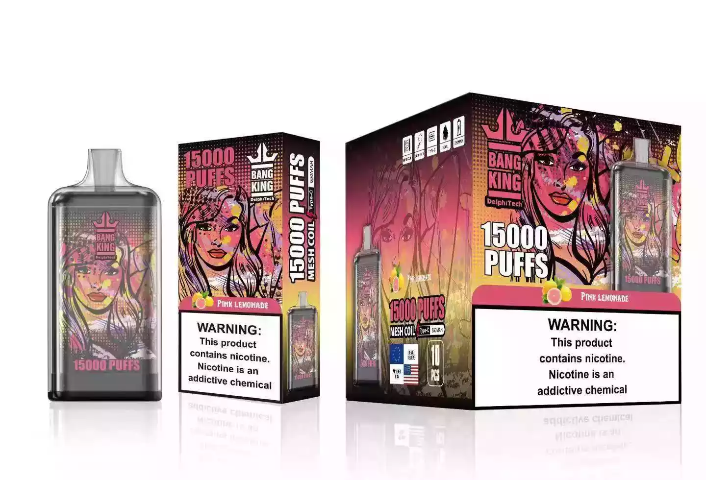 Bang KING 15000 Puffs Vape Desechable 25ml Líquido Precargado 0% 2% 3% 5% Nicotina (25) Bang KING 15000 Puffs Vape Desechable 25ml Líquido Precargado 0% 2% 3% 5% Nicotina (25)
