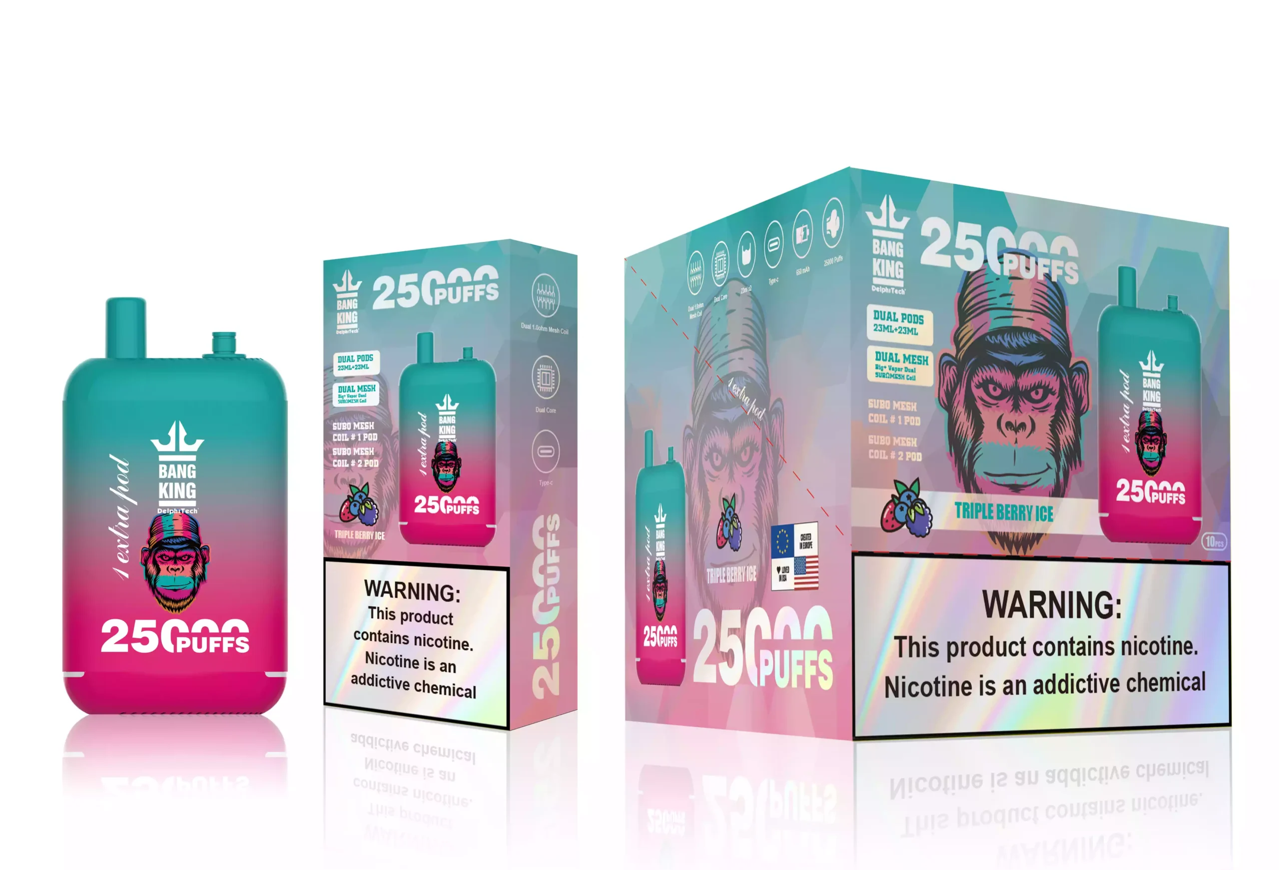 Bang KING 25000 Puffs Disposable Vape with Mesh Coil and 46ml E-Liquid (11) Bang KING 25000 Puffs Disposable Vape with Mesh Coil and 46ml E-Liquid (11)