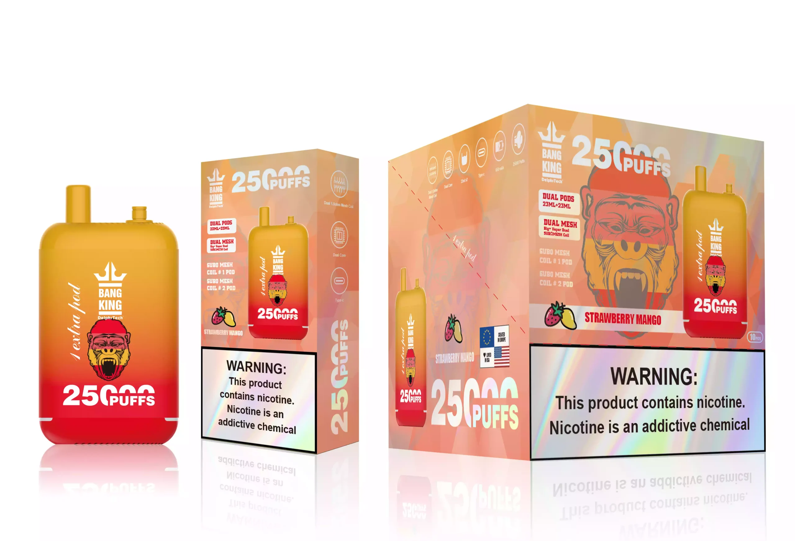 Bang KING 25000 Puffs Disposable Vape with Mesh Coil and 46ml E-Liquid (9) Bang KING 25000 Puffs Disposable Vape with Mesh Coil and 46ml E-Liquid (9)