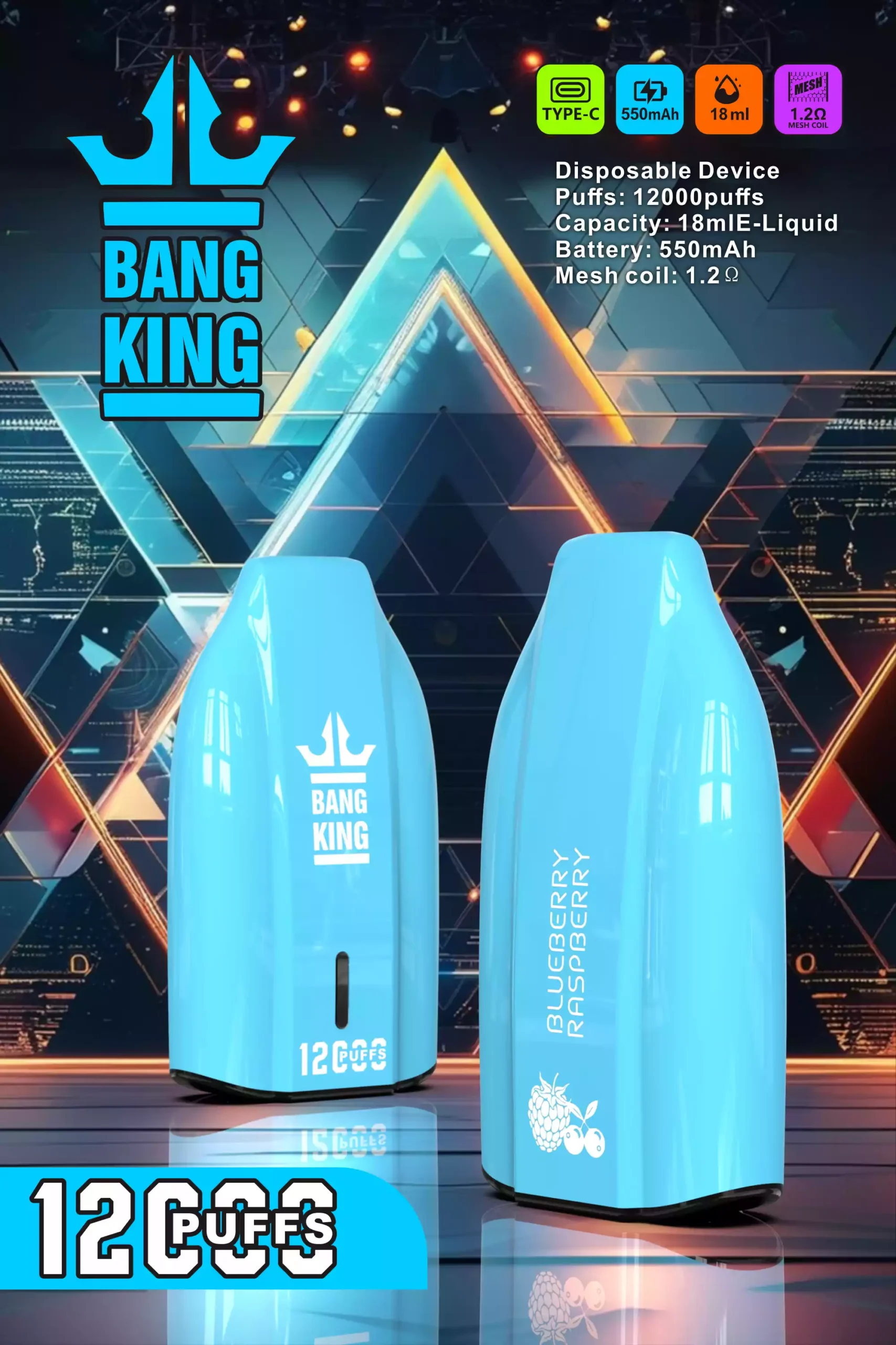 Bang King 12000 Puffs Vaporizador Desechable Premium Líquido Precargado y Bobina Mejorada (1) Bang King 12000 Puffs Vaporizador Desechable Premium Líquido Precargado y Bobina Mejorada (1)