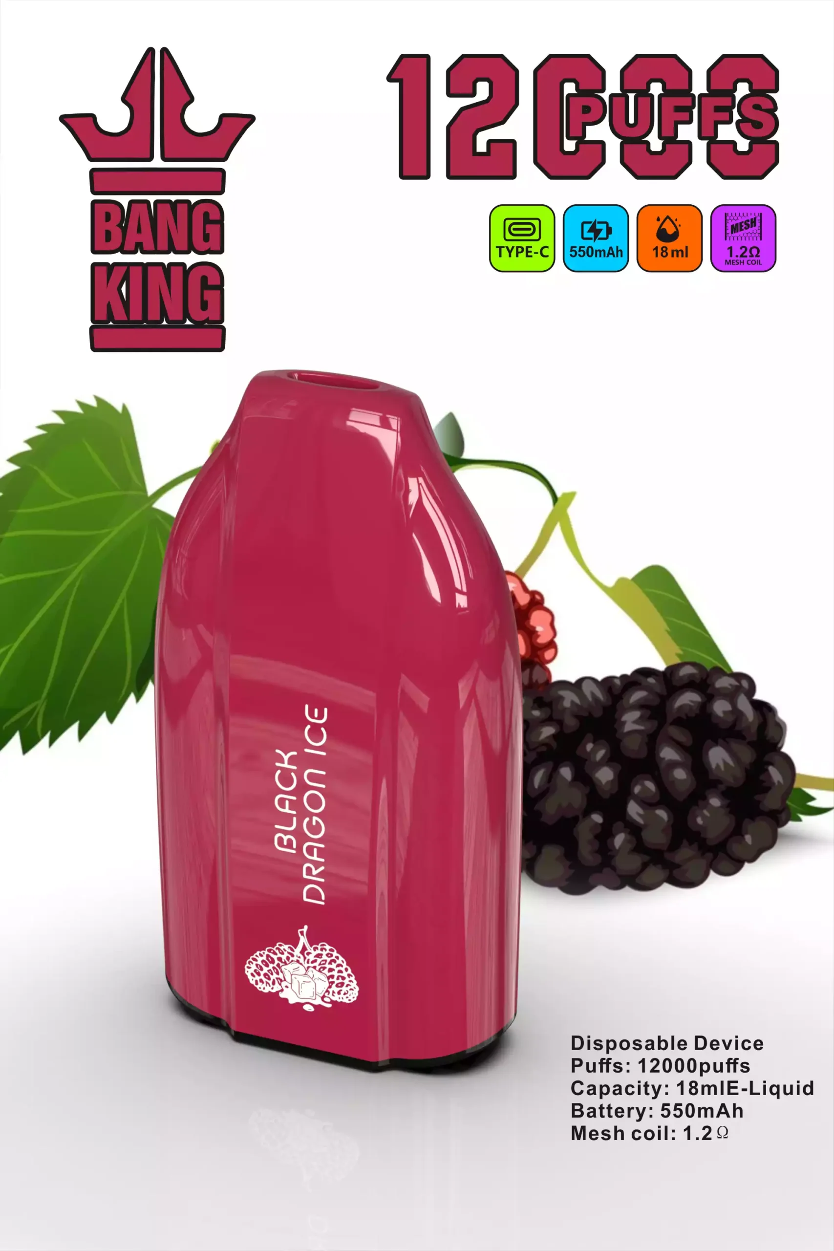 Bang King 12000 Puffs Vaporizador Desechable Premium Líquido Prellenado y Bobina Mejorada (10) Bang King 12000 Puffs Vaporizador Desechable Premium Líquido Prellenado y Bobina Mejorada (10)