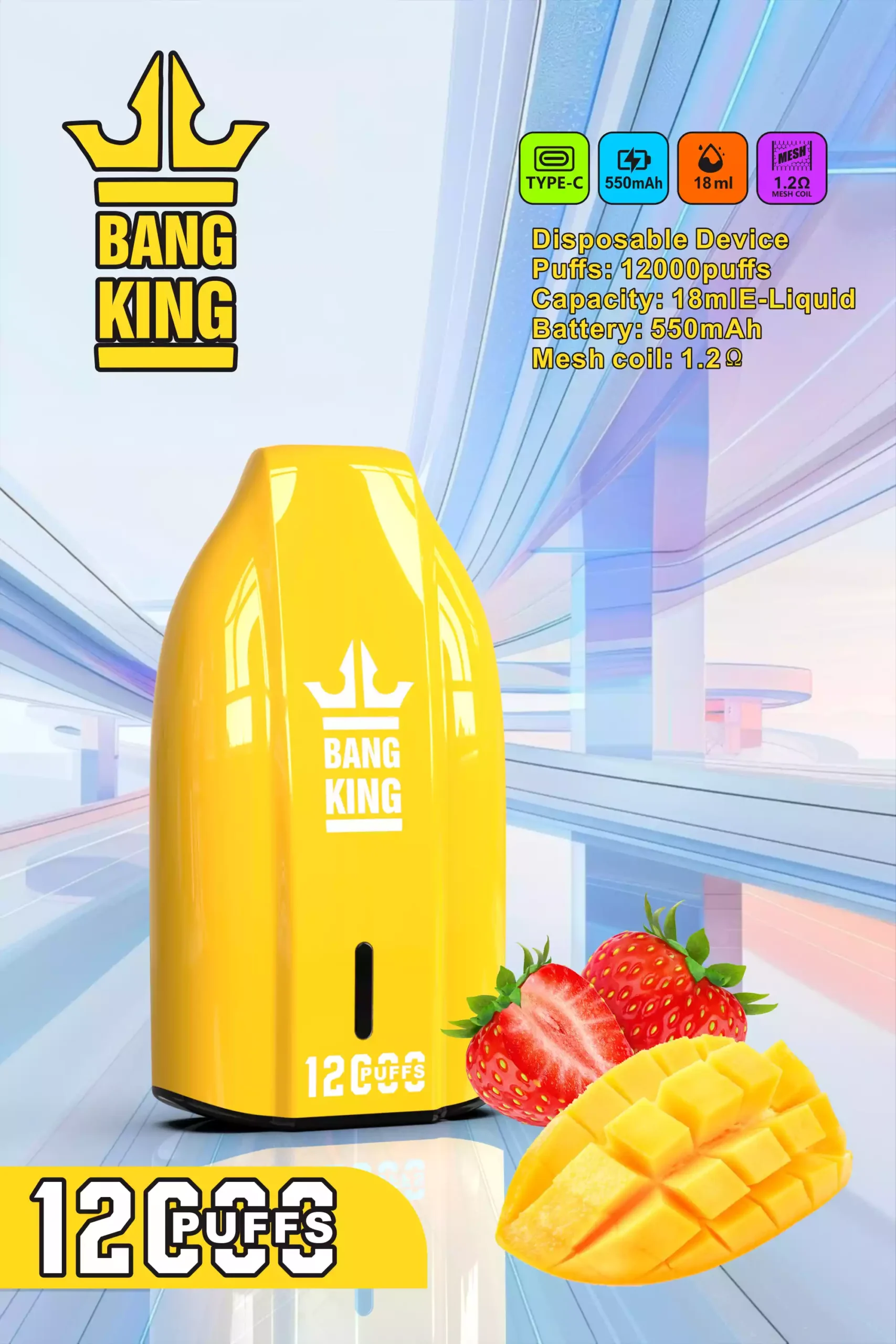 Bang King 12000 Puffs Vaporizador Desechable Premium Líquido Prellenado y Bobina Mejorada (11) Bang King 12000 Puffs Vaporizador Desechable Premium Líquido Prellenado y Bobina Mejorada (11)