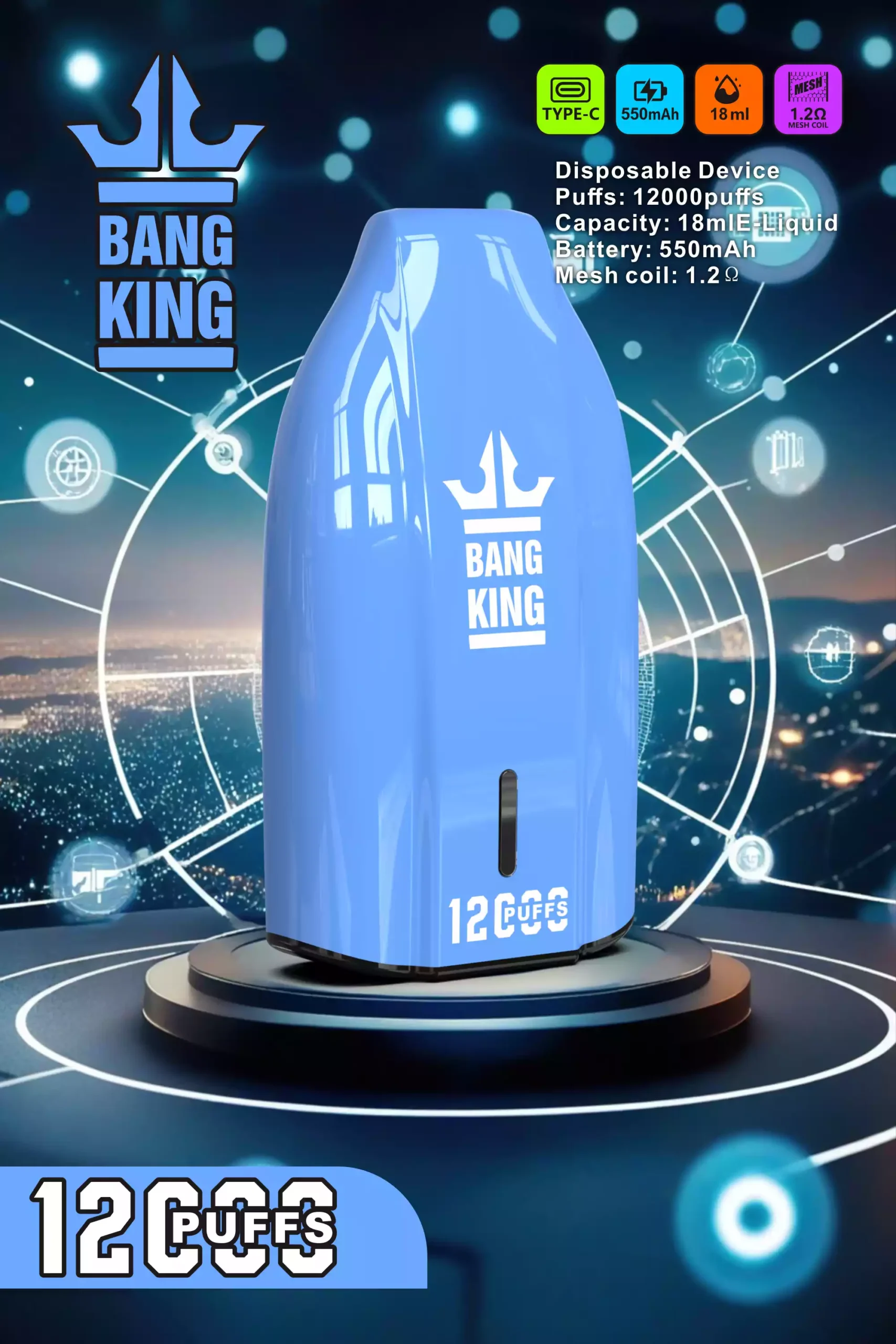 Bang King 12000 Puffs Vaporizador Desechable Premium Líquido Prellenado y Bobina Mejorada (2) Bang King 12000 Puffs Vaporizador Desechable Premium Líquido Prellenado y Bobina Mejorada (2)