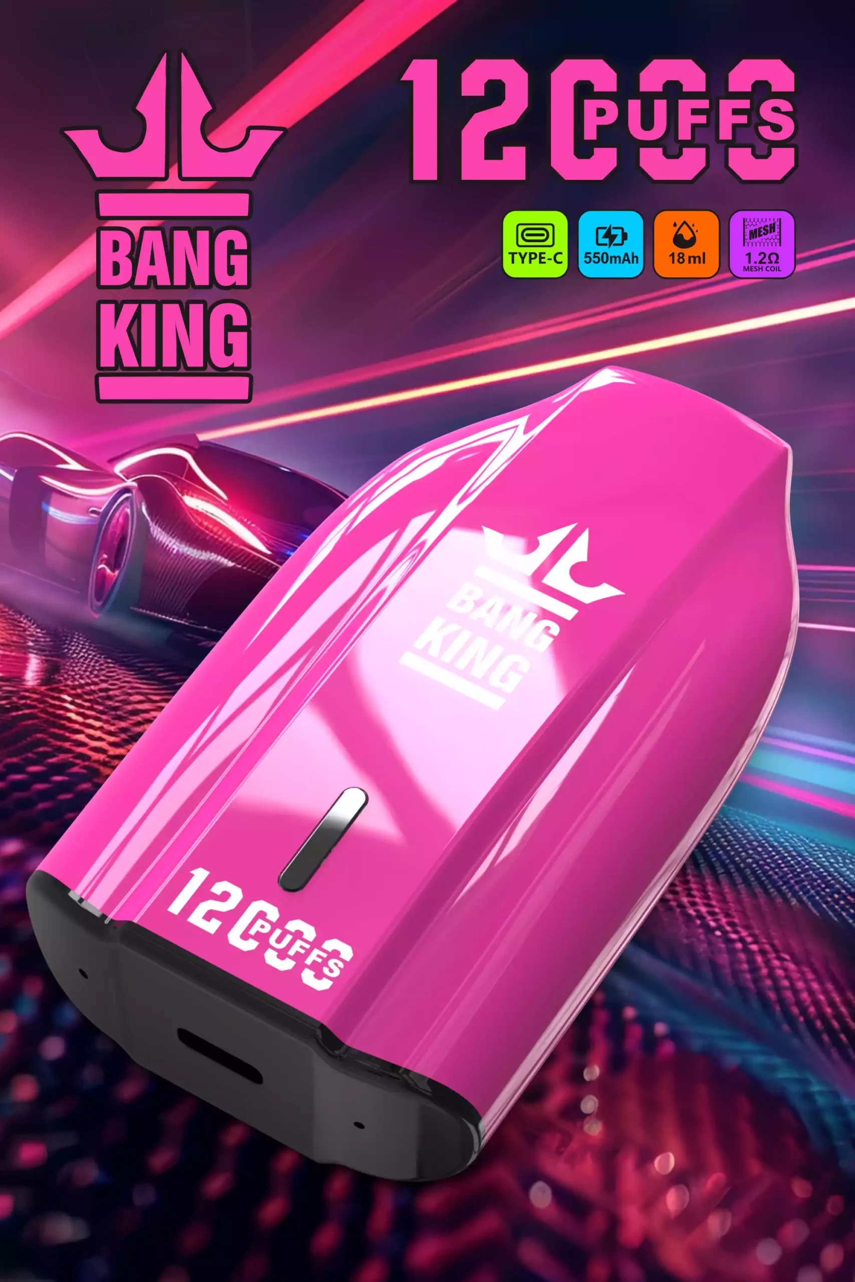 Bang King 12000 Puffs Vaporizador Desechable Premium Líquido Prellenado y Bobina Mejorada (4) Bang King 12000 Puffs Vaporizador Desechable Premium Líquido Prellenado y Bobina Mejorada (4)