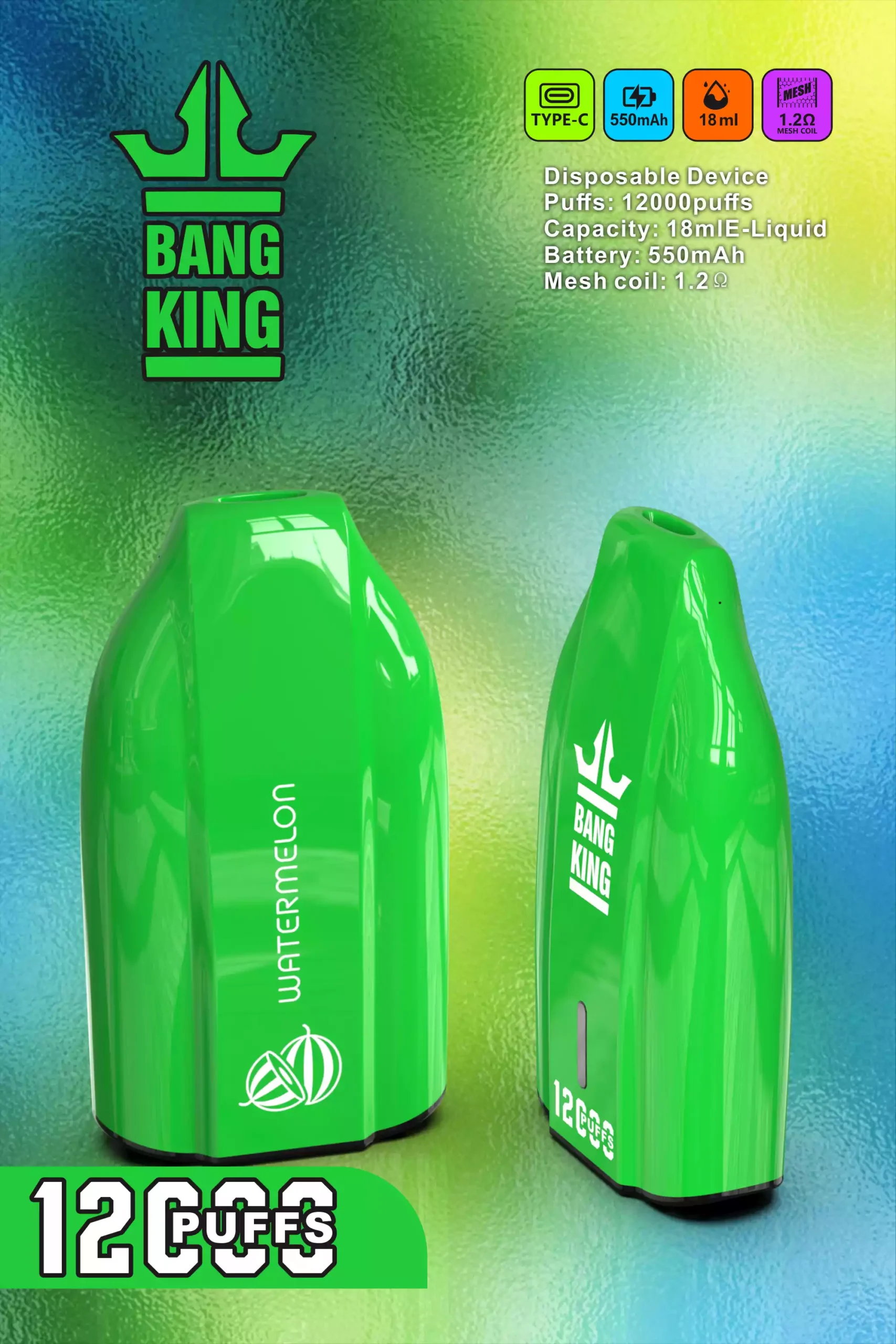Bang King 12000 Puffs Vaporizador Desechable Premium Líquido Prellenado y Bobina Mejorada (5) Bang King 12000 Puffs Vaporizador Desechable Premium Líquido Prellenado y Bobina Mejorada (5)